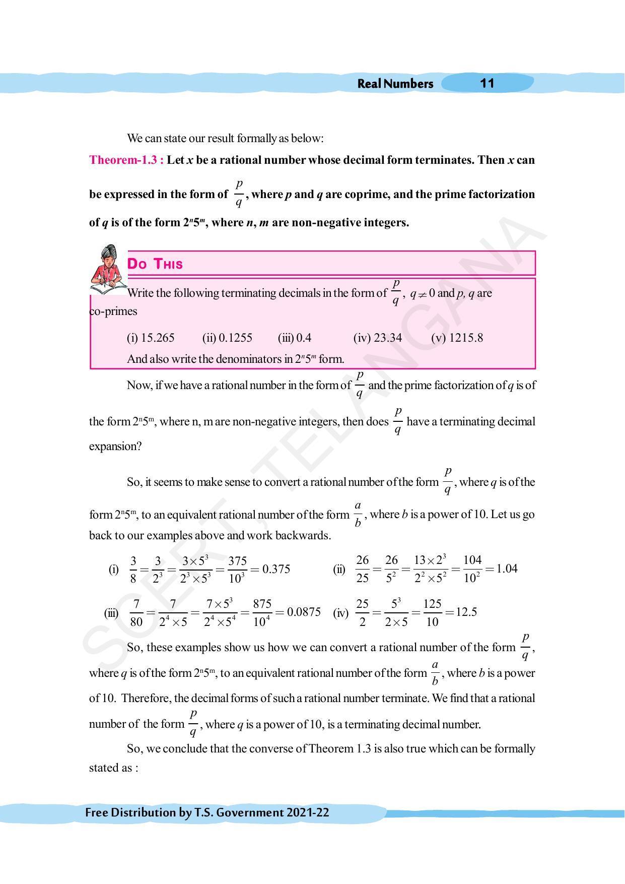 TS SCERT Class 10 Maths (English Medium) Text Book - Page 21