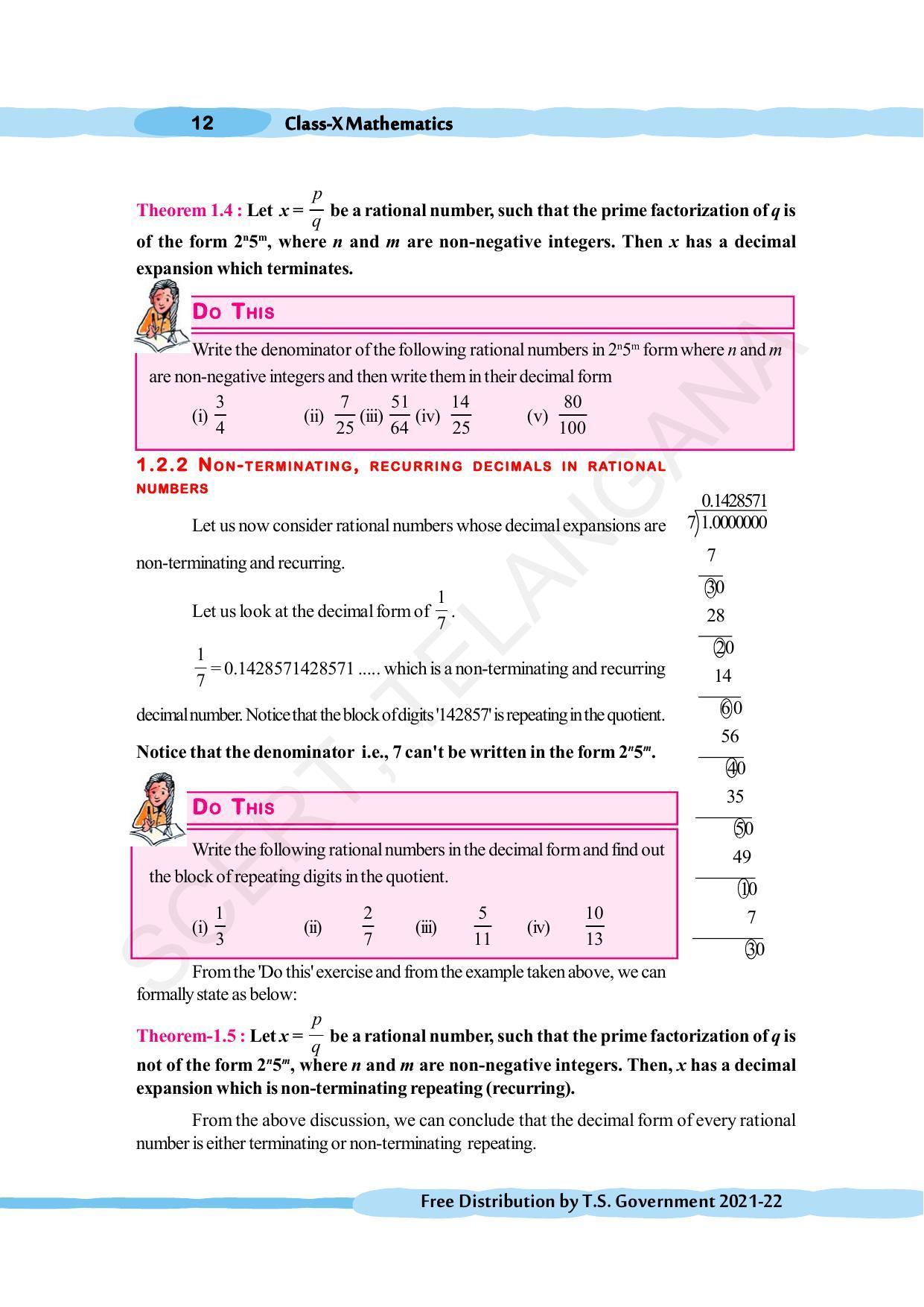 TS SCERT Class 10 Maths (English Medium) Text Book - Page 22