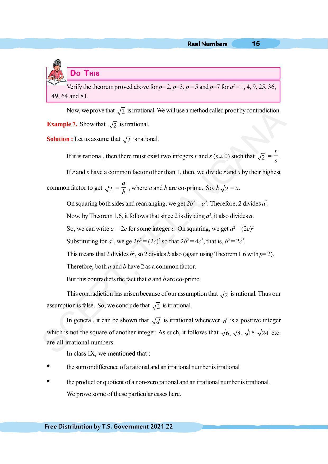 TS SCERT Class 10 Maths (English Medium) Text Book - Page 25