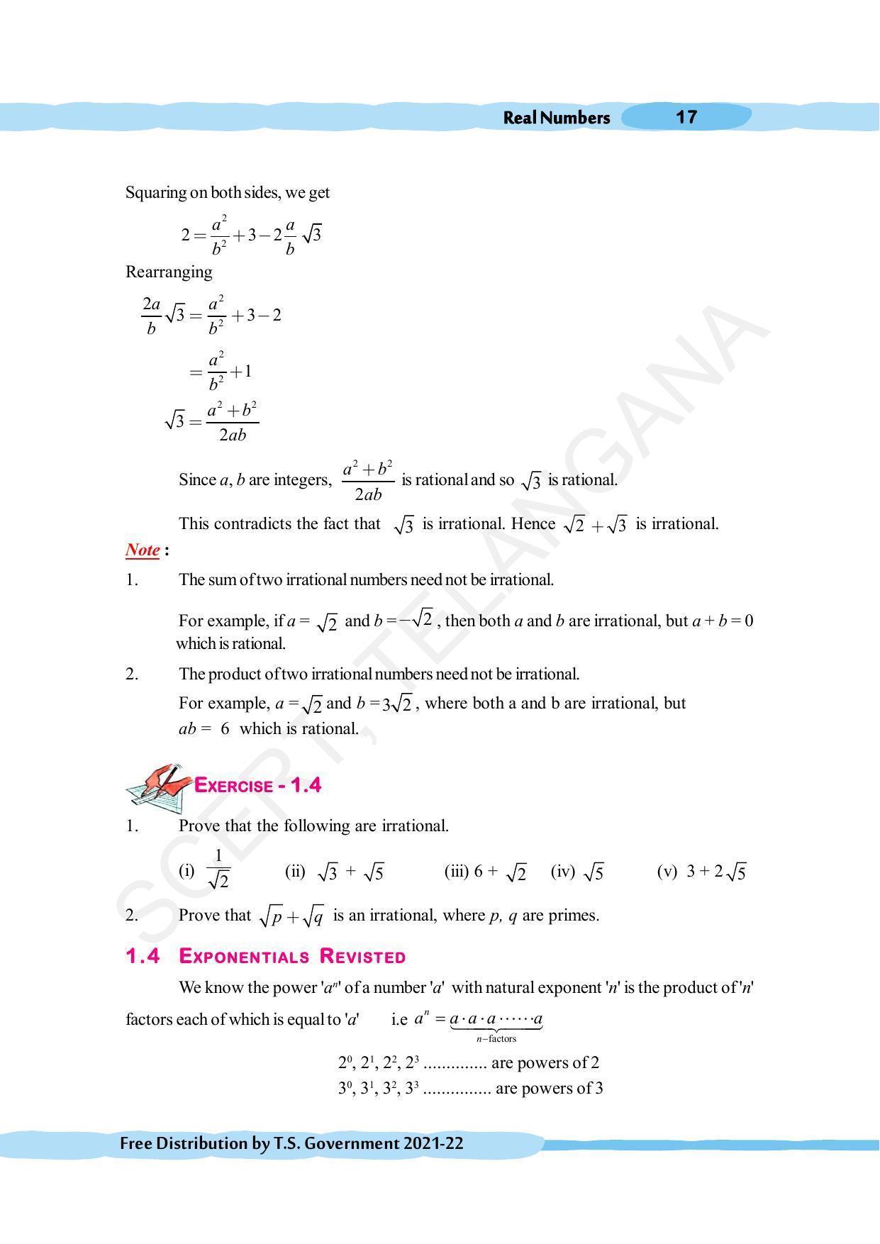 TS SCERT Class 10 Maths (English Medium) Text Book - Page 27