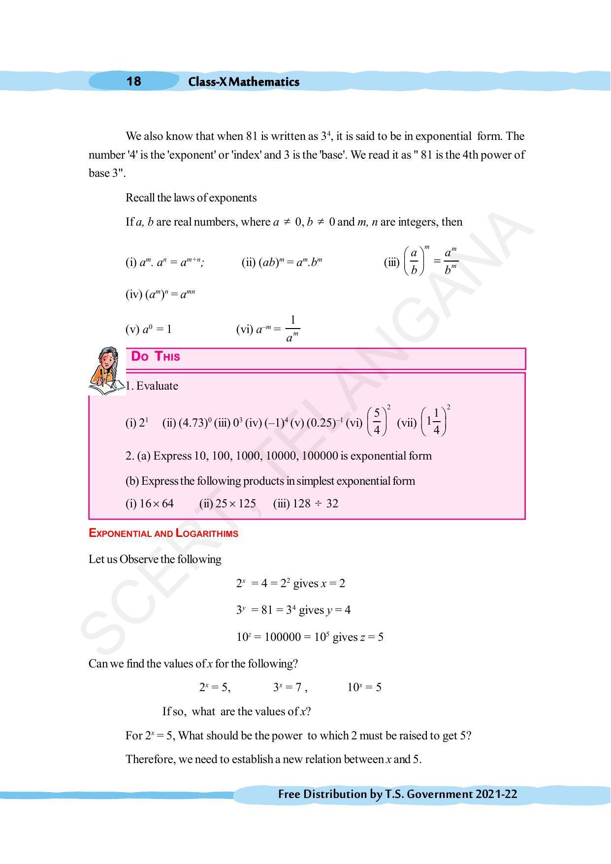 TS SCERT Class 10 Maths (English Medium) Text Book - Page 28