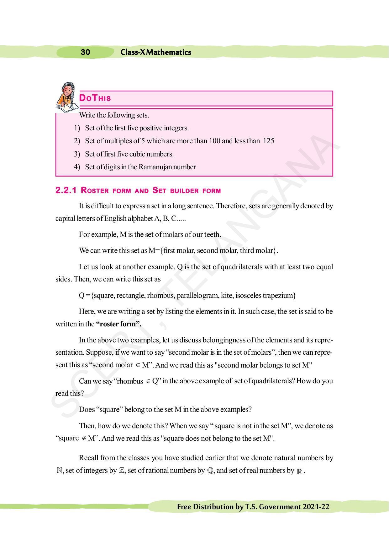 TS SCERT Class 10 Maths (English Medium) Text Book - Page 40