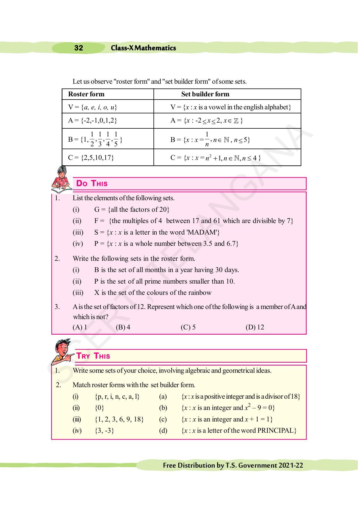 TS SCERT Class 10 Maths (English Medium) Text Book - Page 42