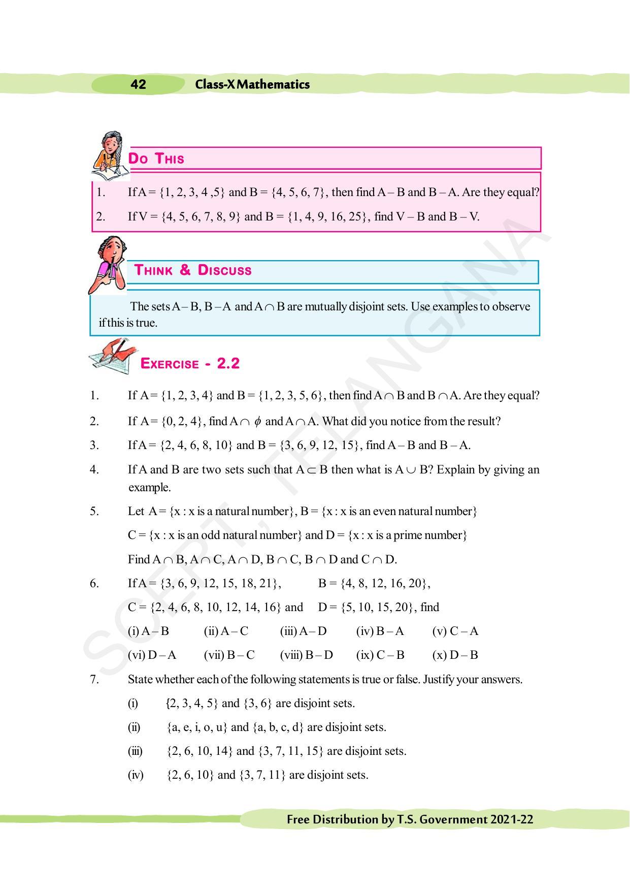 TS SCERT Class 10 Maths (English Medium) Text Book - Page 52