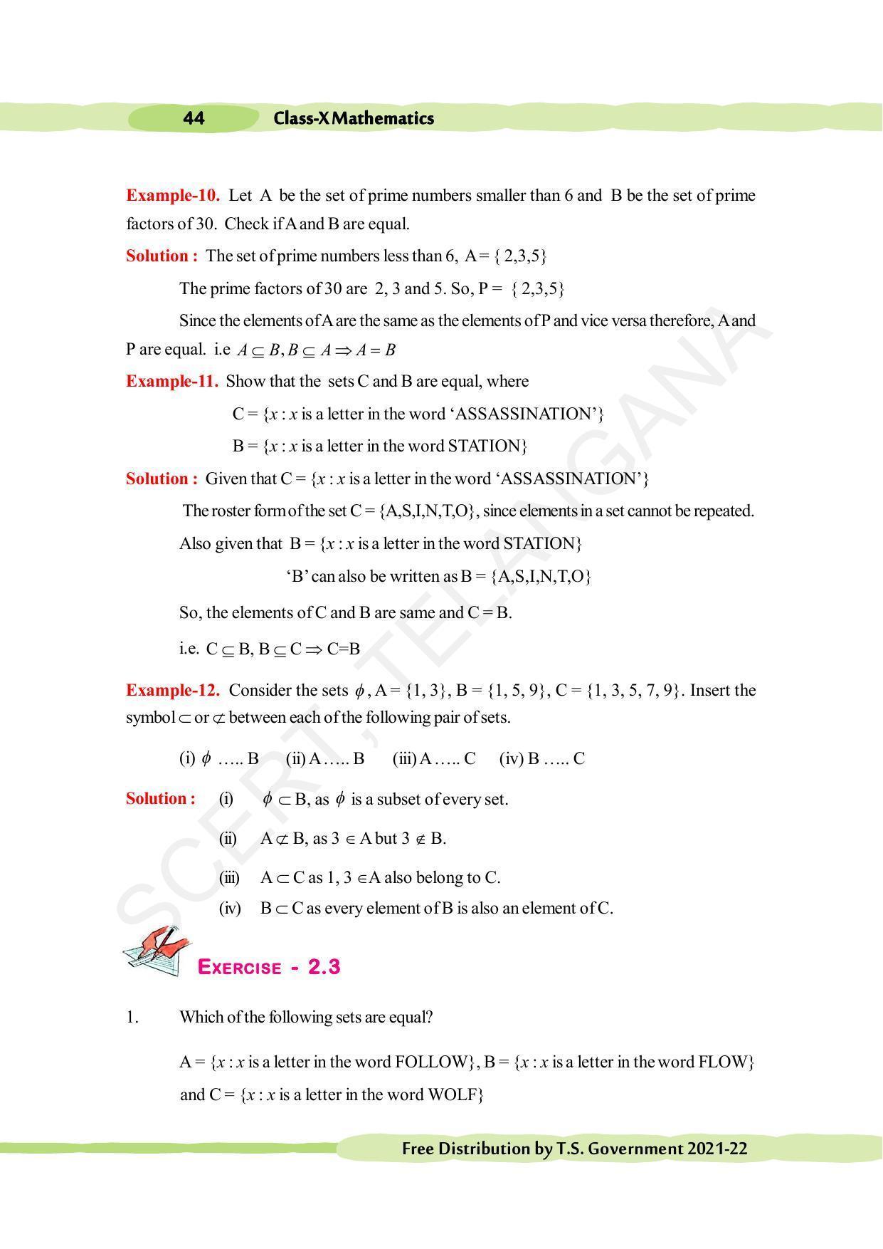 TS SCERT Class 10 Maths (English Medium) Text Book - Page 54