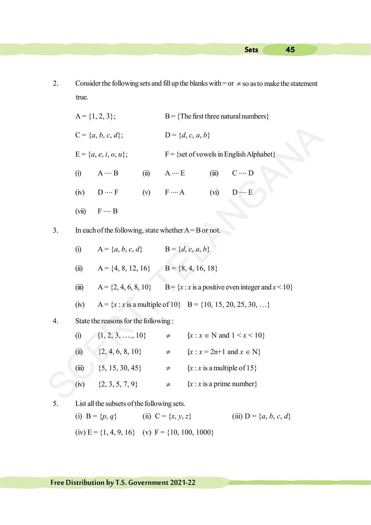 TS SCERT Class 10 Maths (English Medium) Text Book - Page 55