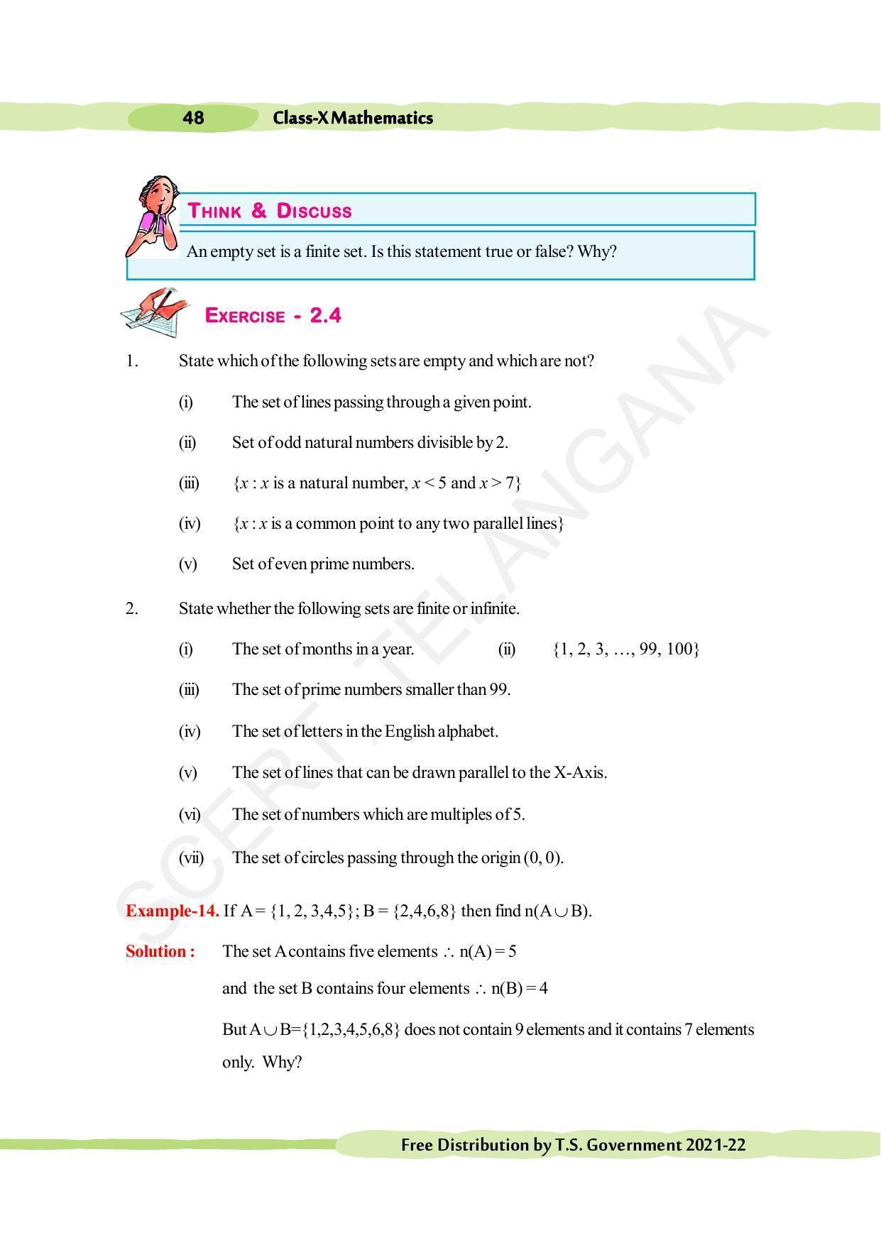 TS SCERT Class 10 Maths (English Medium) Text Book - Page 58