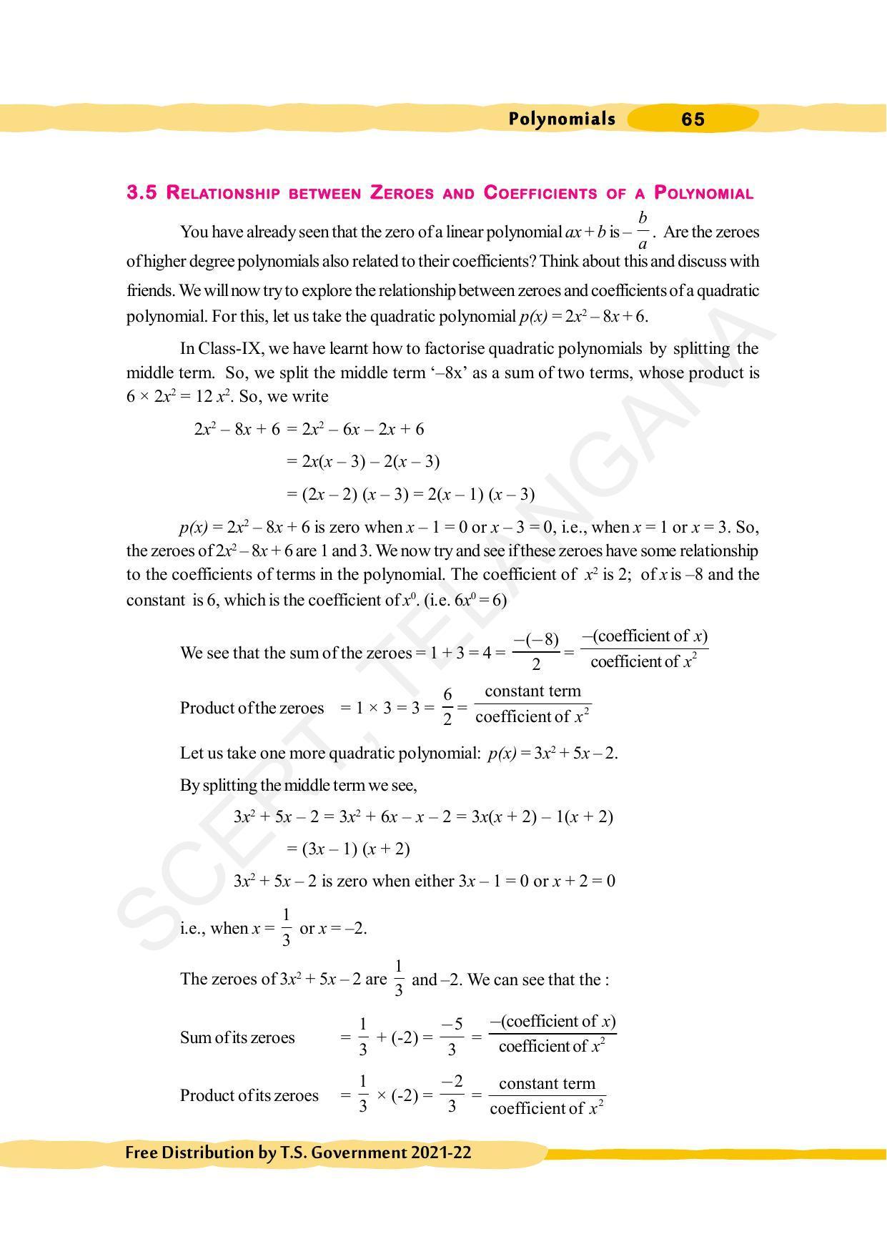 TS SCERT Class 10 Maths (English Medium) Text Book - Page 75