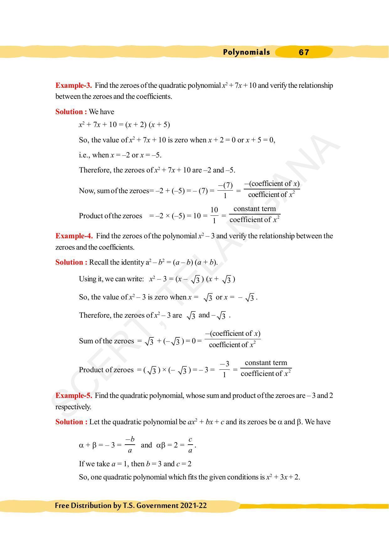 TS SCERT Class 10 Maths (English Medium) Text Book - Page 77