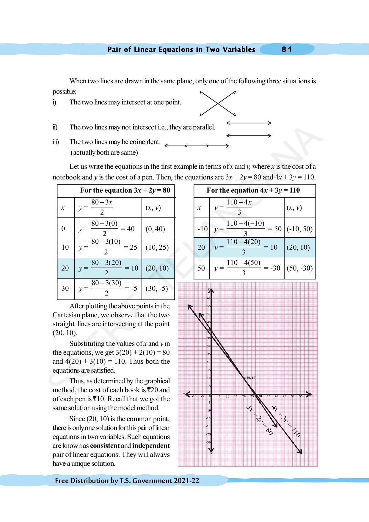 TS SCERT Class 10 Maths (English Medium) Text Book - Page 91