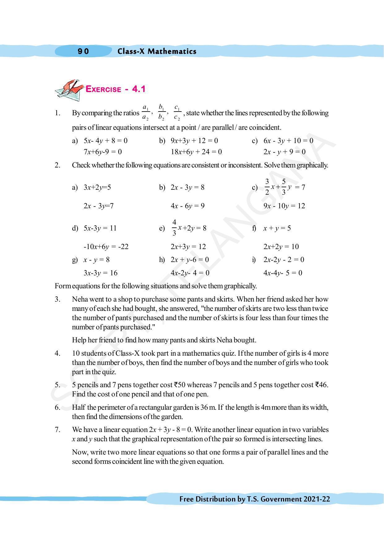 TS SCERT Class 10 Maths (English Medium) Text Book - Page 100