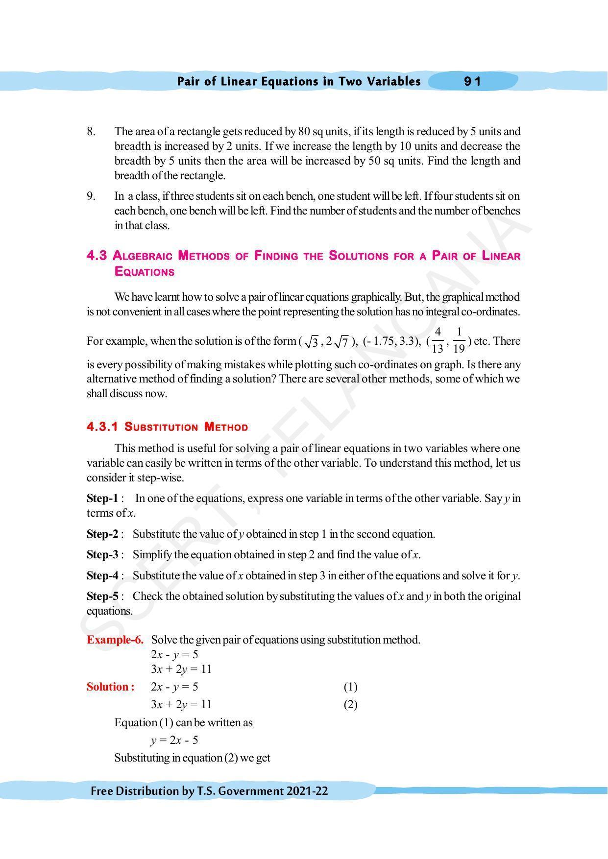 TS SCERT Class 10 Maths (English Medium) Text Book - Page 101