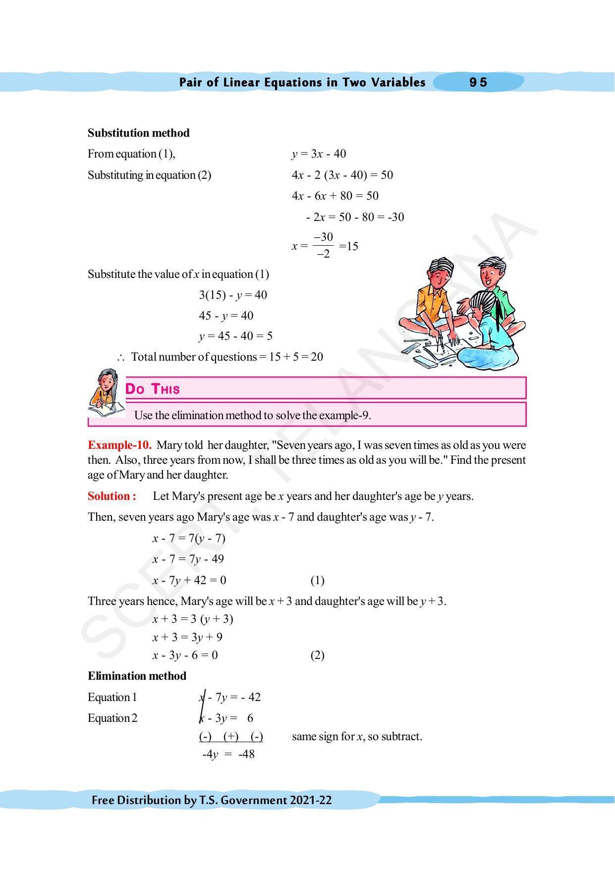 TS SCERT Class 10 Maths (English Medium) Text Book - Page 105