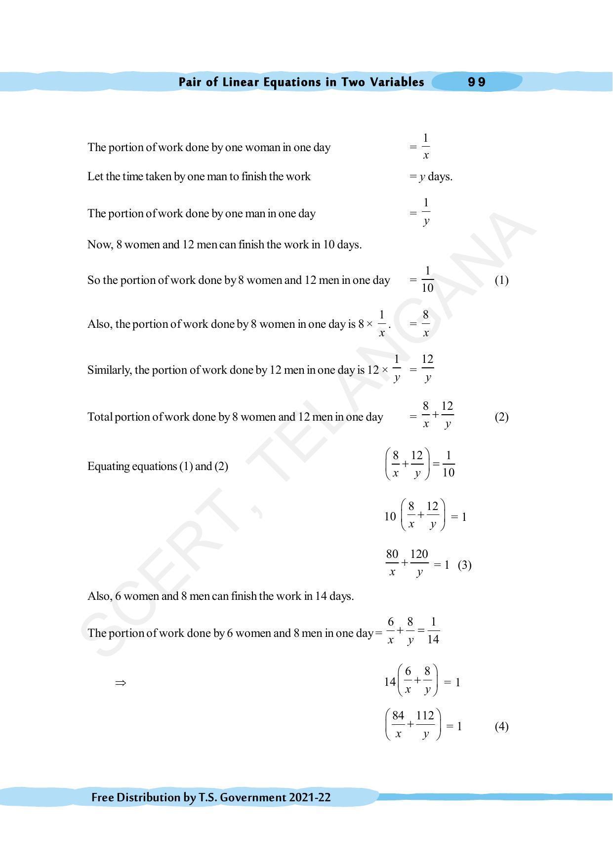TS SCERT Class 10 Maths (English Medium) Text Book - Page 109