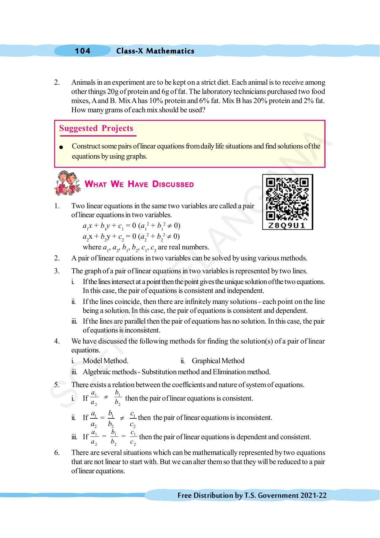 TS SCERT Class 10 Maths (English Medium) Text Book - Page 114