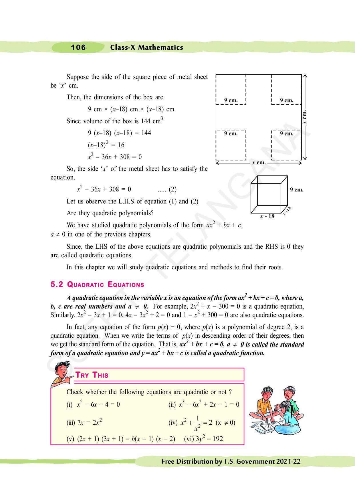 TS SCERT Class 10 Maths (English Medium) Text Book - Page 116