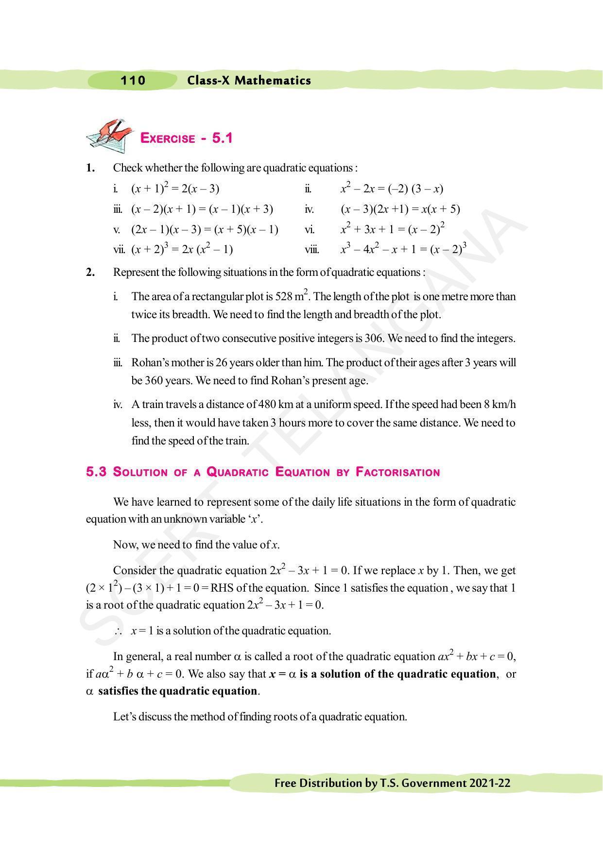 TS SCERT Class 10 Maths (English Medium) Text Book - Page 120