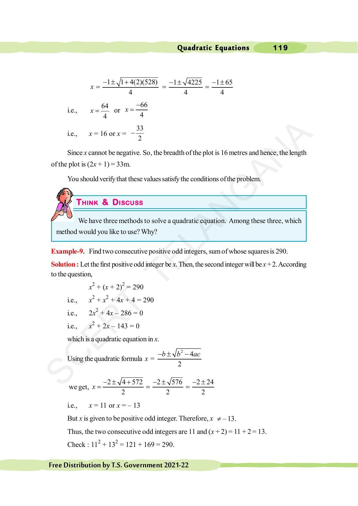 TS SCERT Class 10 Maths (English Medium) Text Book - Page 129