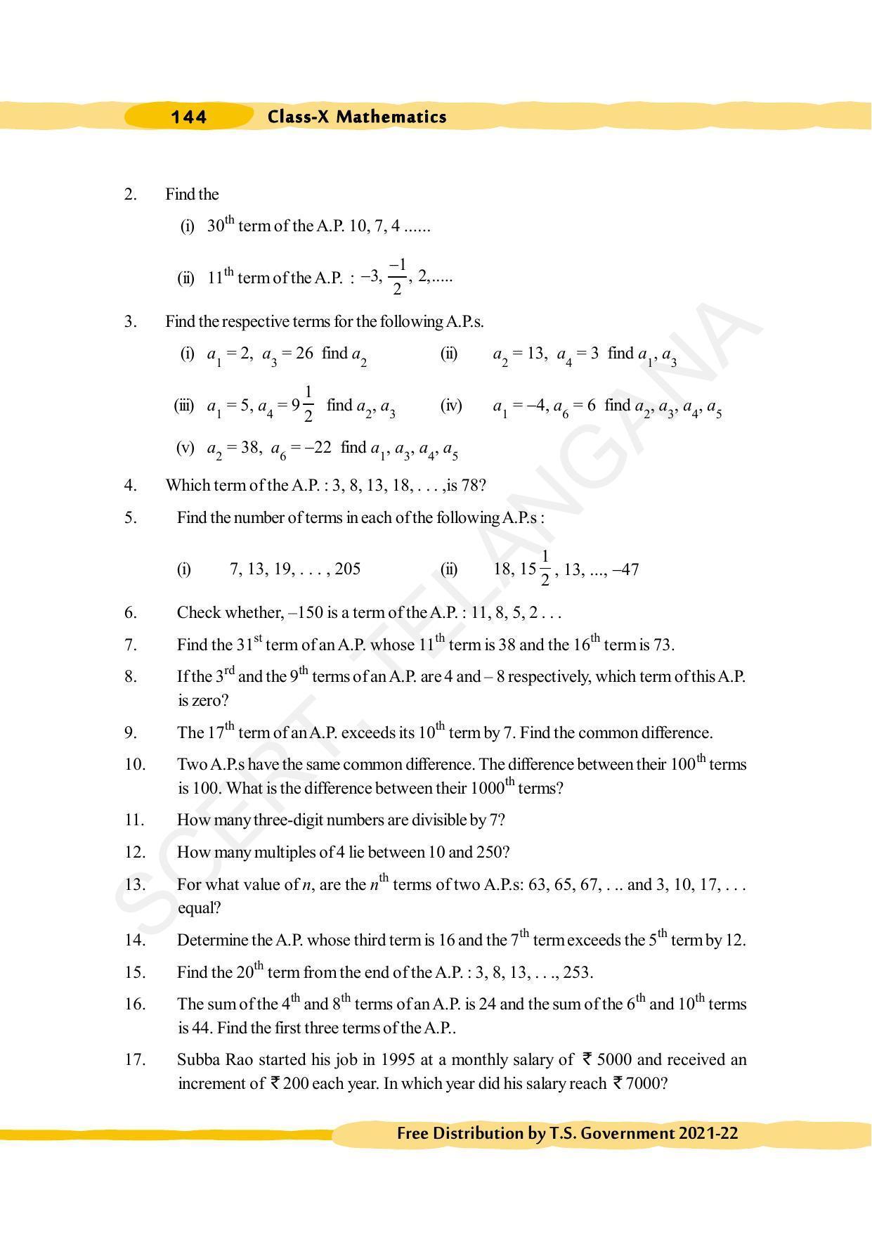 TS SCERT Class 10 Maths (English Medium) Text Book - Page 154