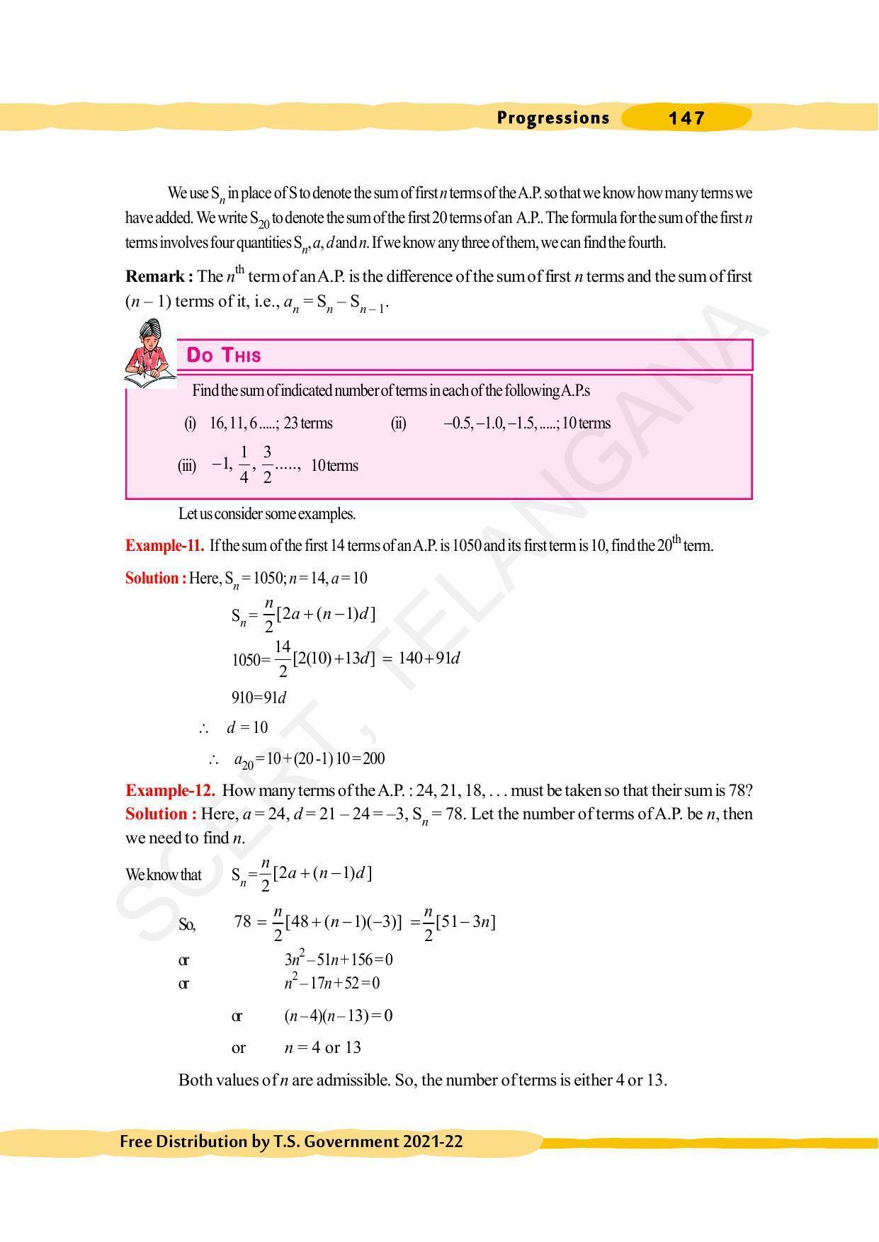 TS SCERT Class 10 Maths (English Medium) Text Book - Page 157