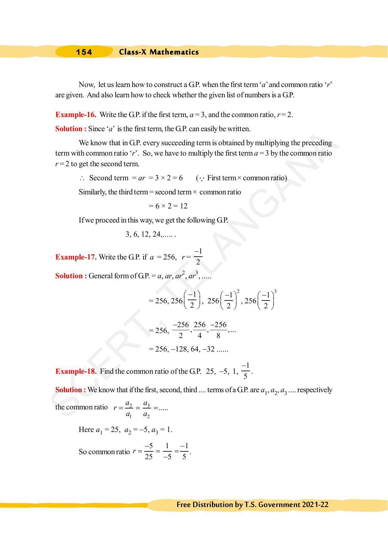 TS SCERT Class 10 Maths (English Medium) Text Book - Page 164