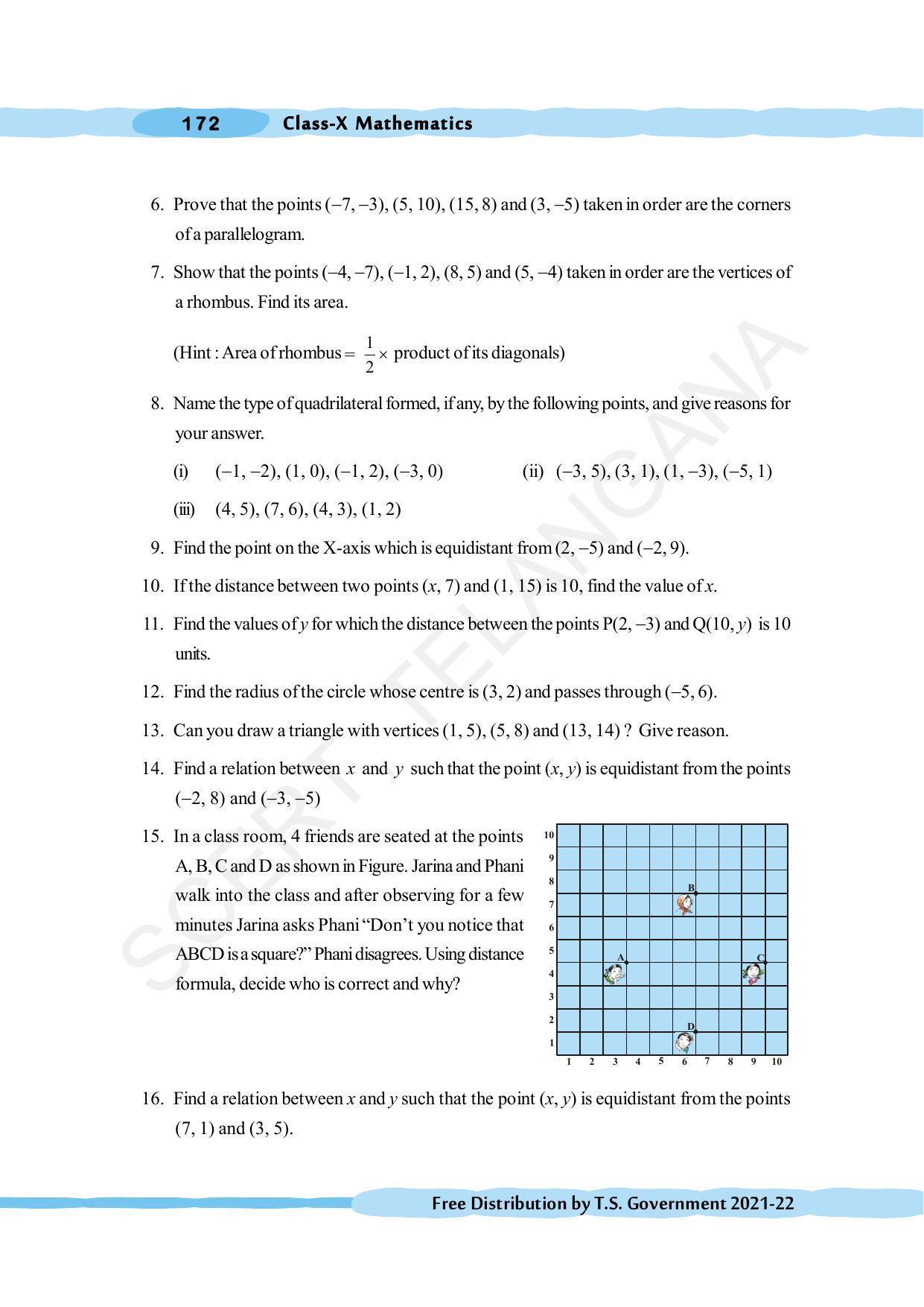 TS SCERT Class 10 Maths (English Medium) Text Book - Page 182