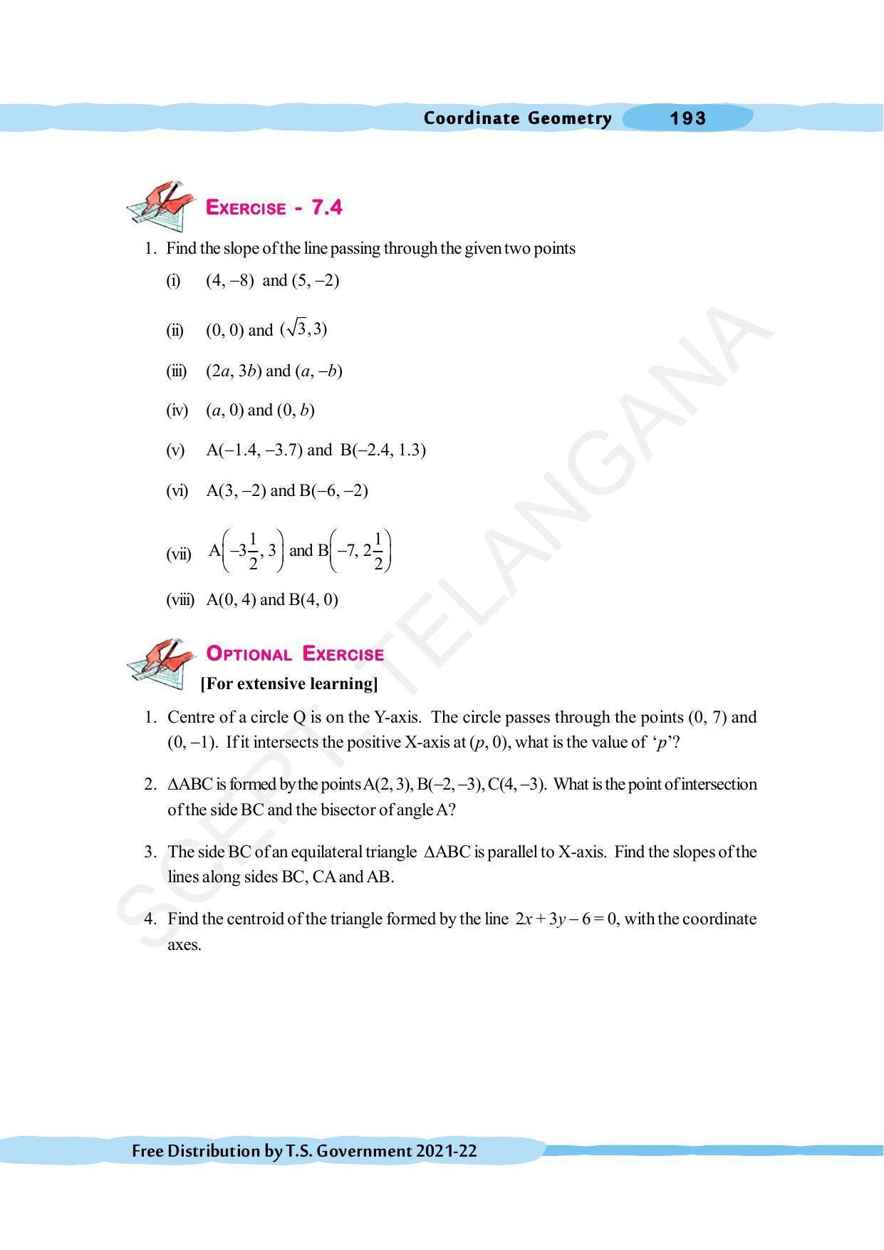 TS SCERT Class 10 Maths (English Medium) Text Book - Page 203