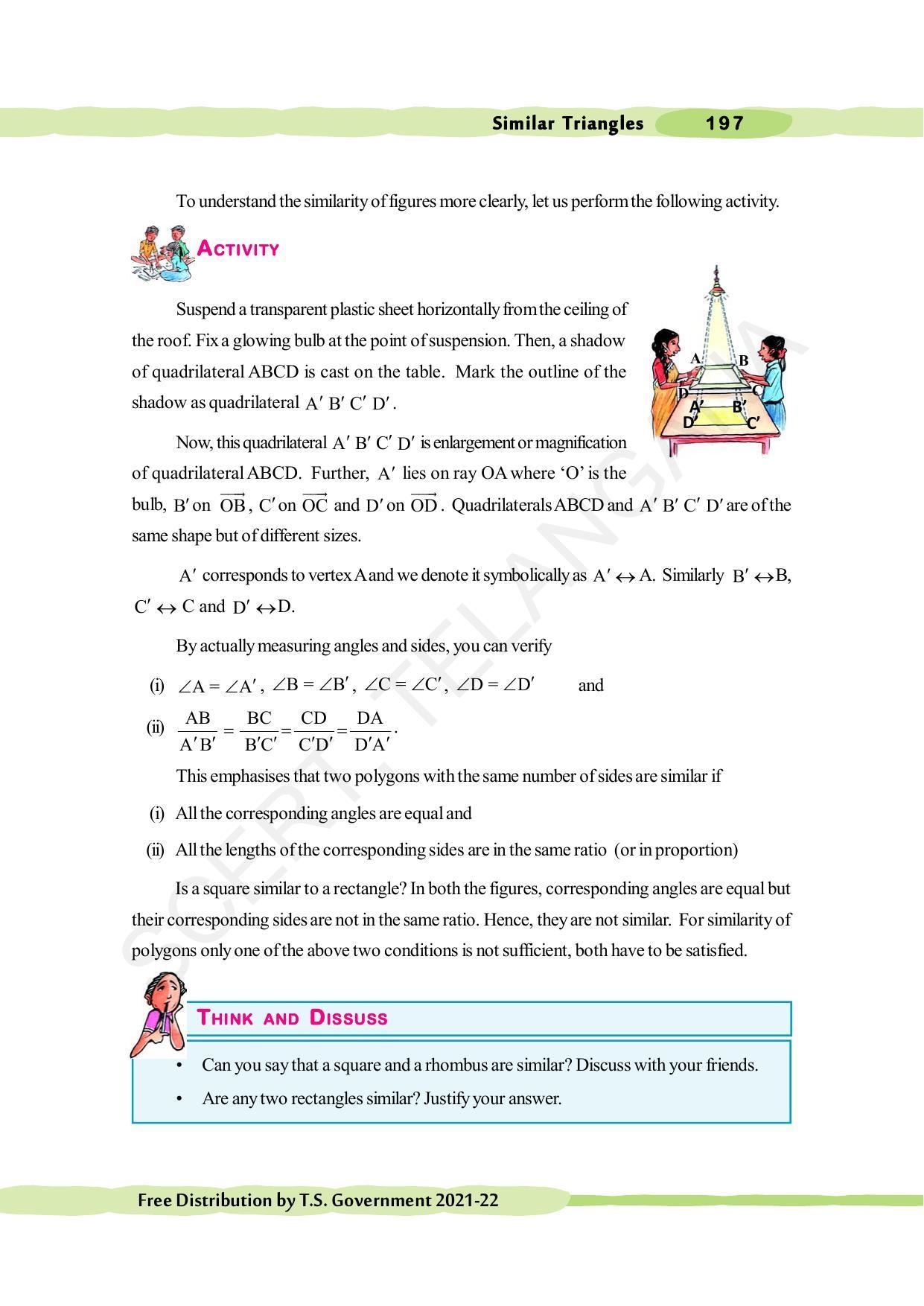 TS SCERT Class 10 Maths (English Medium) Text Book - Page 207