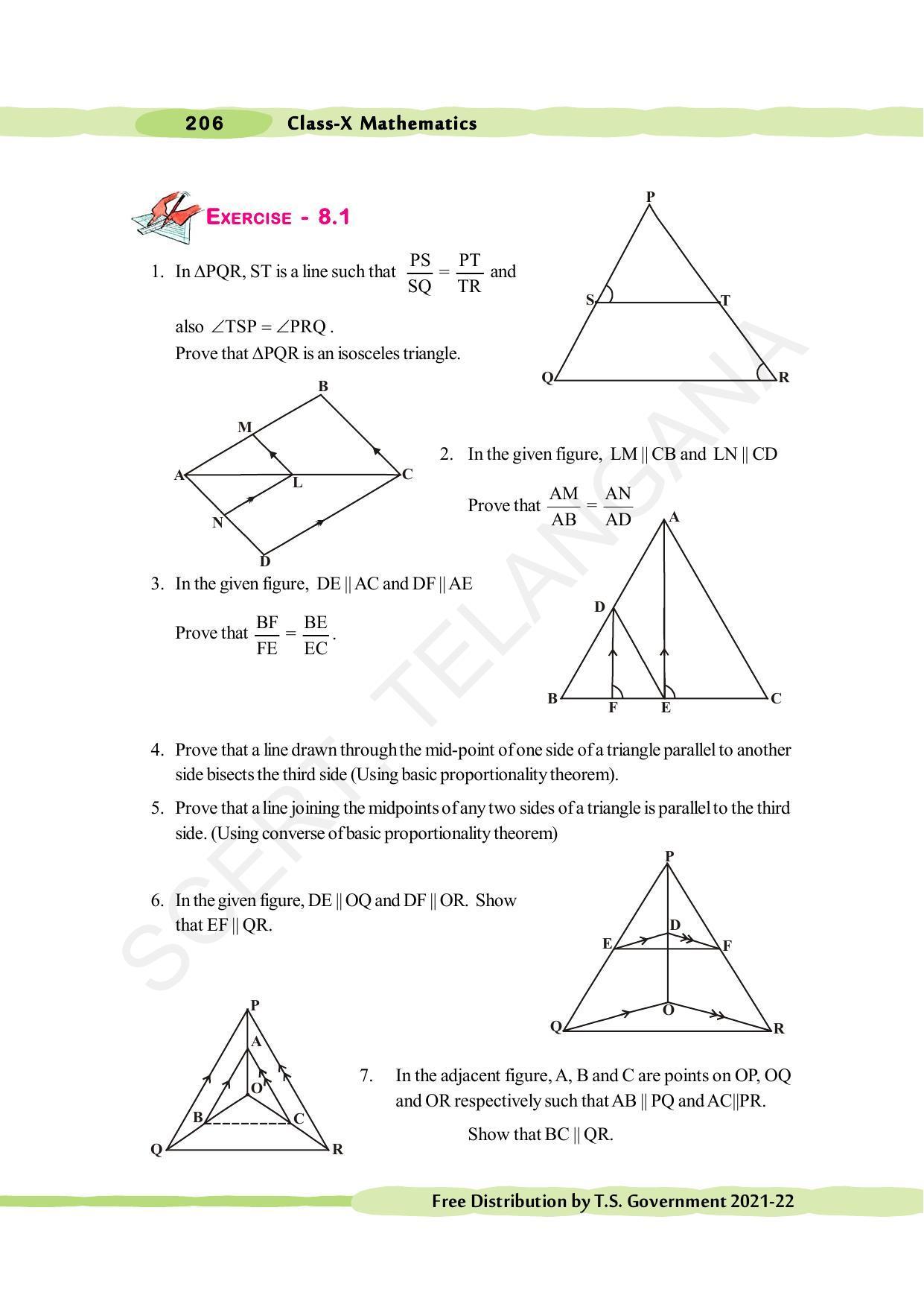 TS SCERT Class 10 Maths (English Medium) Text Book - Page 216