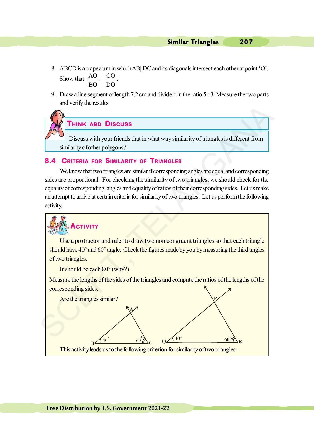 TS SCERT Class 10 Maths (English Medium) Text Book - Page 217