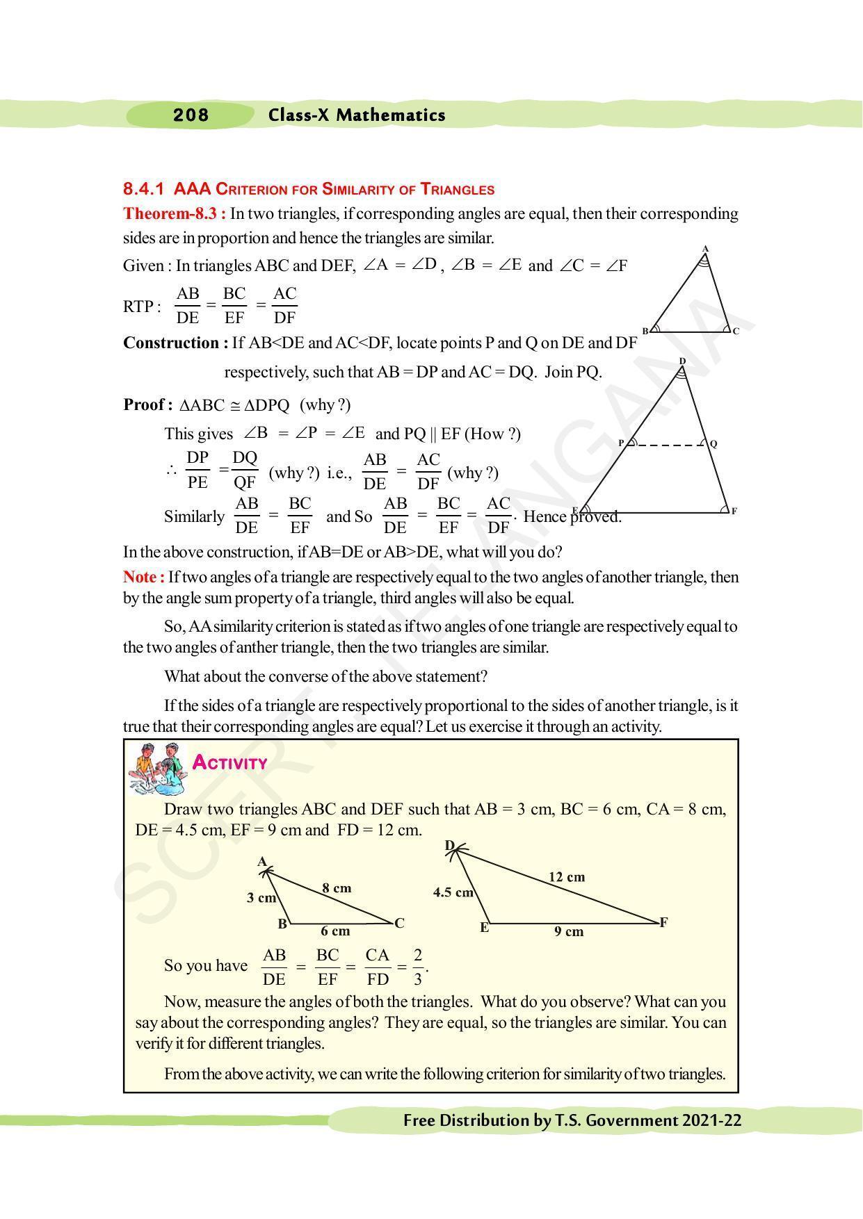 TS SCERT Class 10 Maths (English Medium) Text Book - Page 218