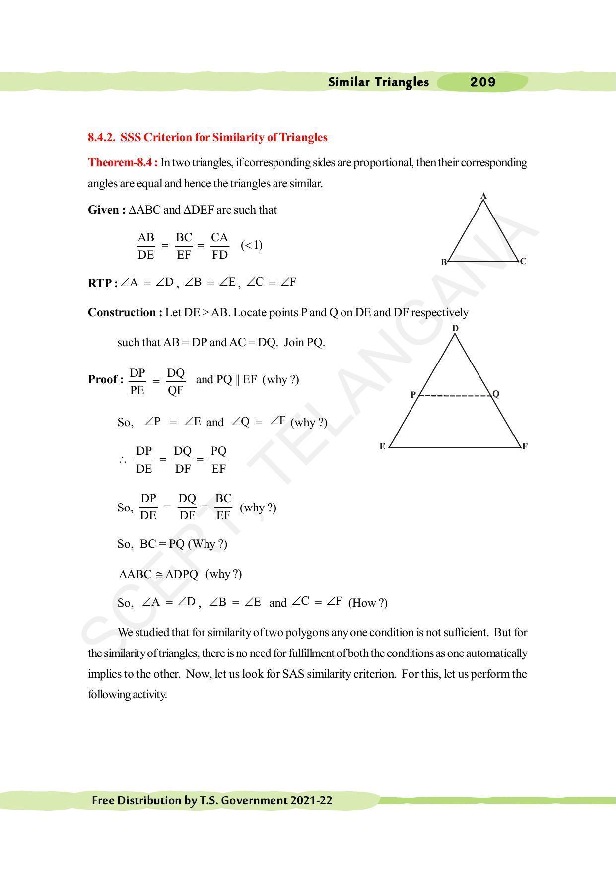 TS SCERT Class 10 Maths (English Medium) Text Book - Page 219