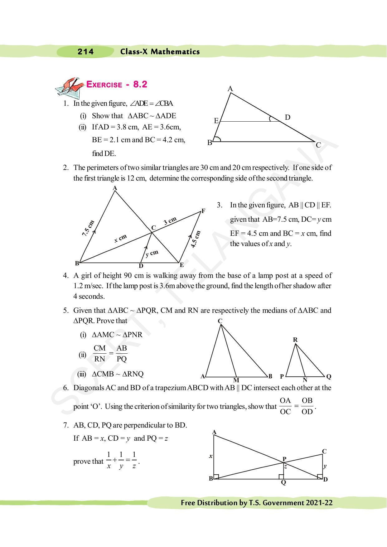 TS SCERT Class 10 Maths (English Medium) Text Book - Page 224