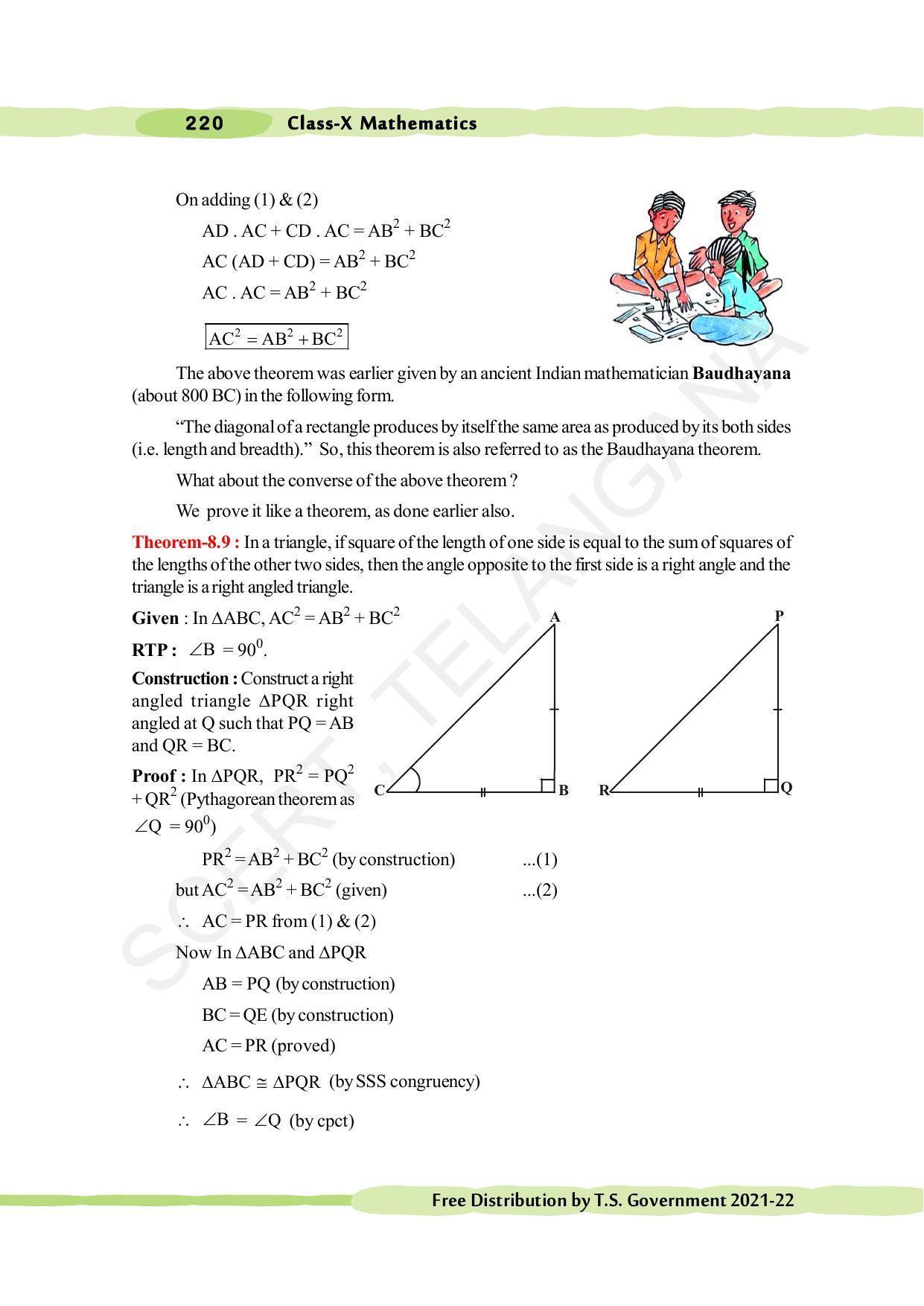 TS SCERT Class 10 Maths (English Medium) Text Book - Page 230