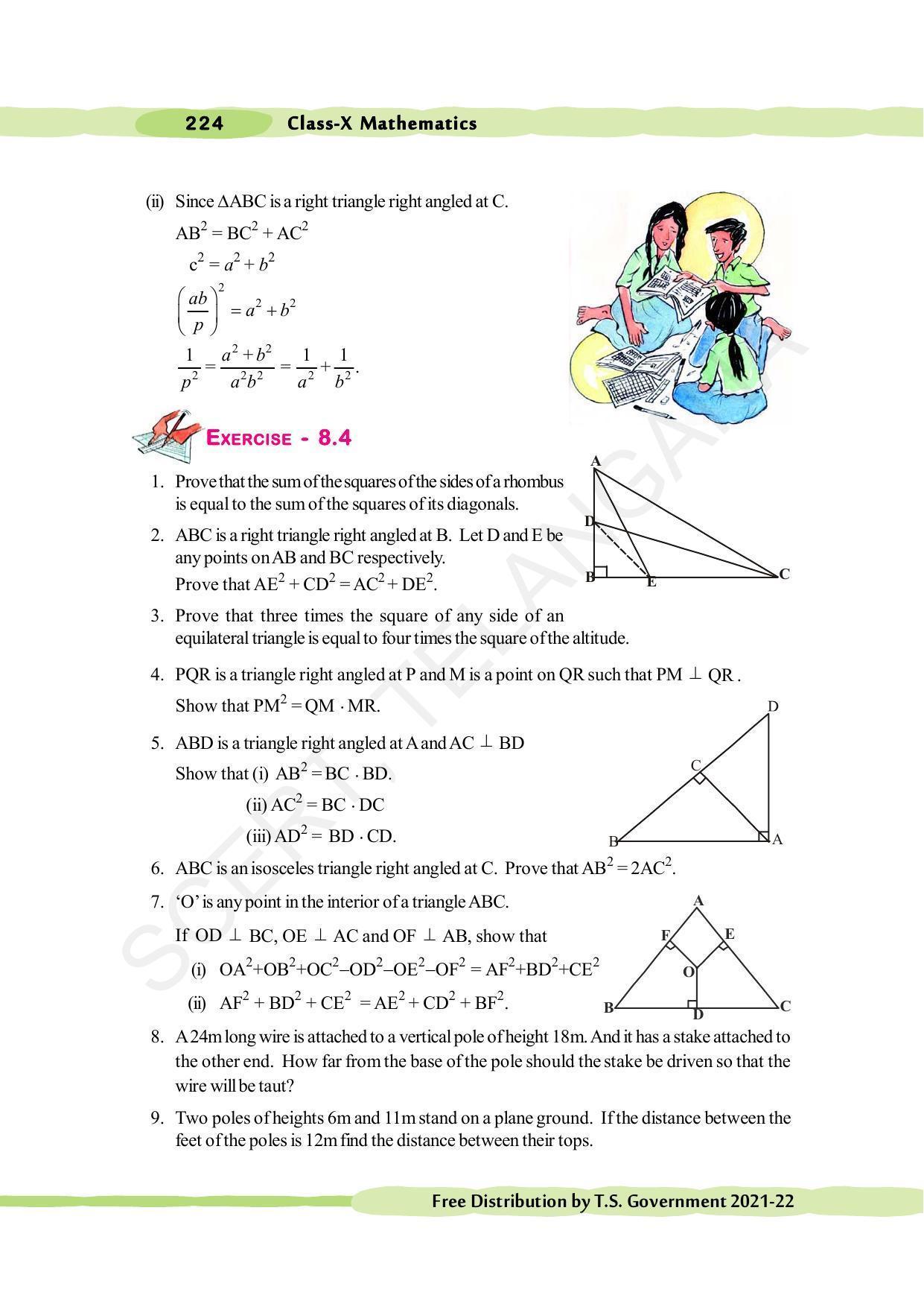 TS SCERT Class 10 Maths (English Medium) Text Book - Page 234