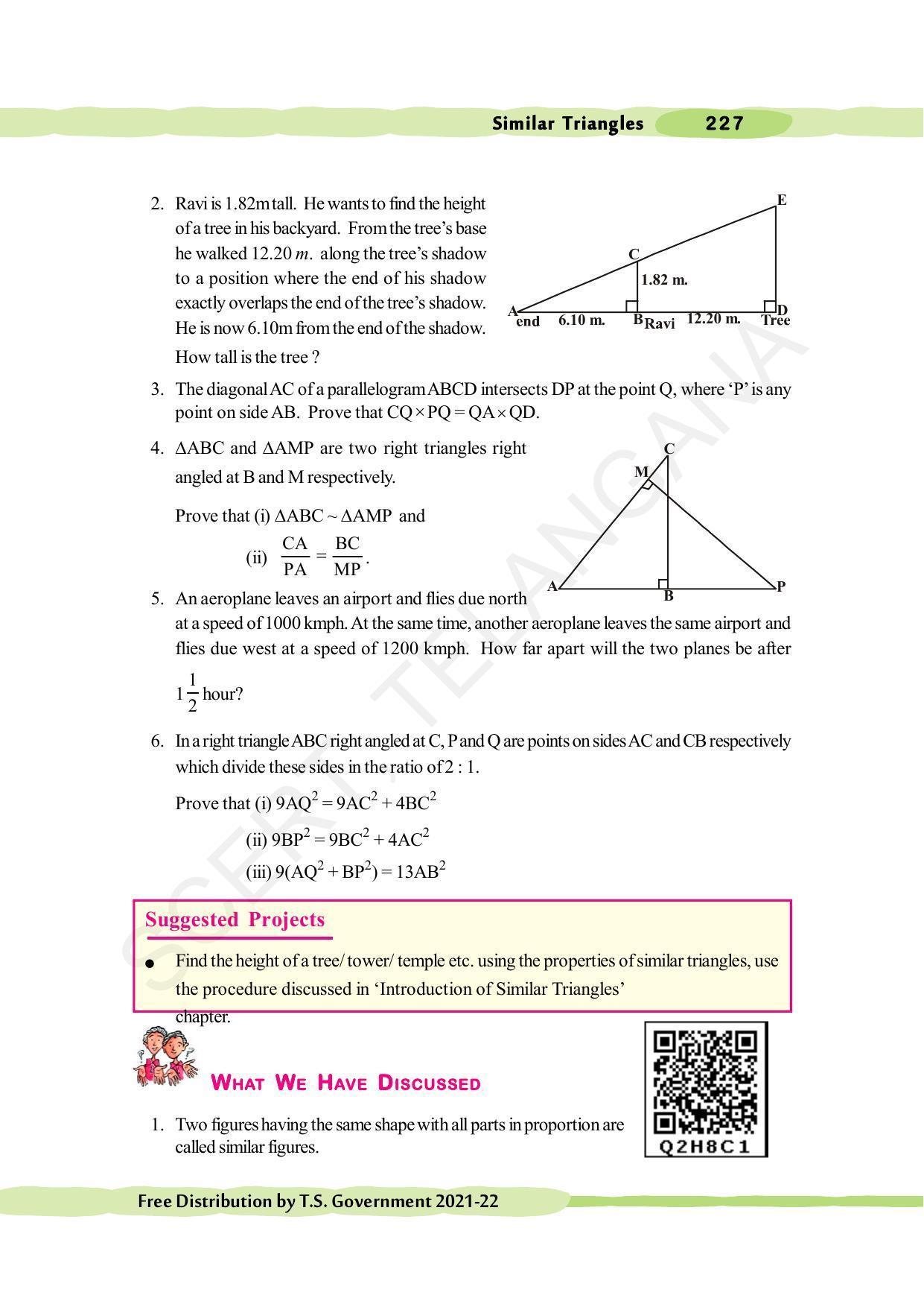 TS SCERT Class 10 Maths (English Medium) Text Book - Page 237