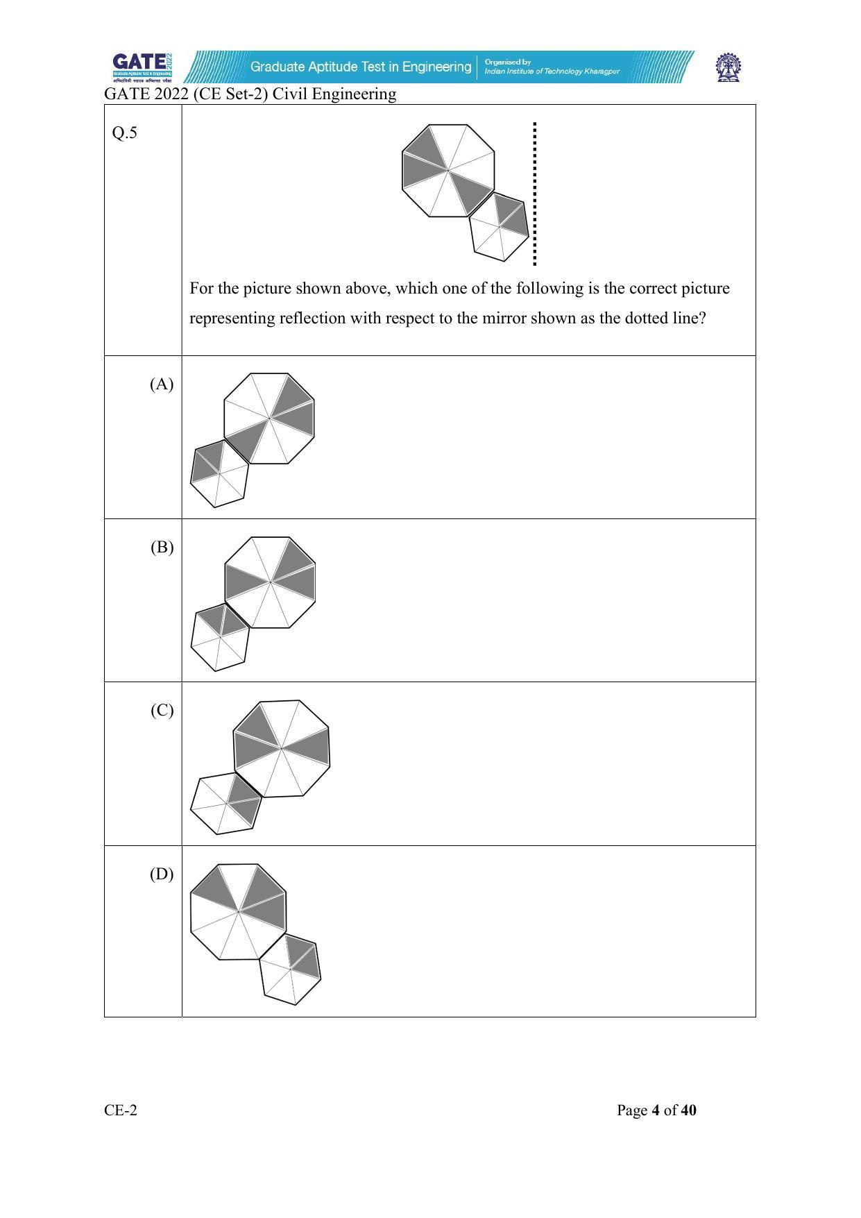 GATE 2022 Civil Engineering (CE-2) (Afternoon) Question Paper - Page 4