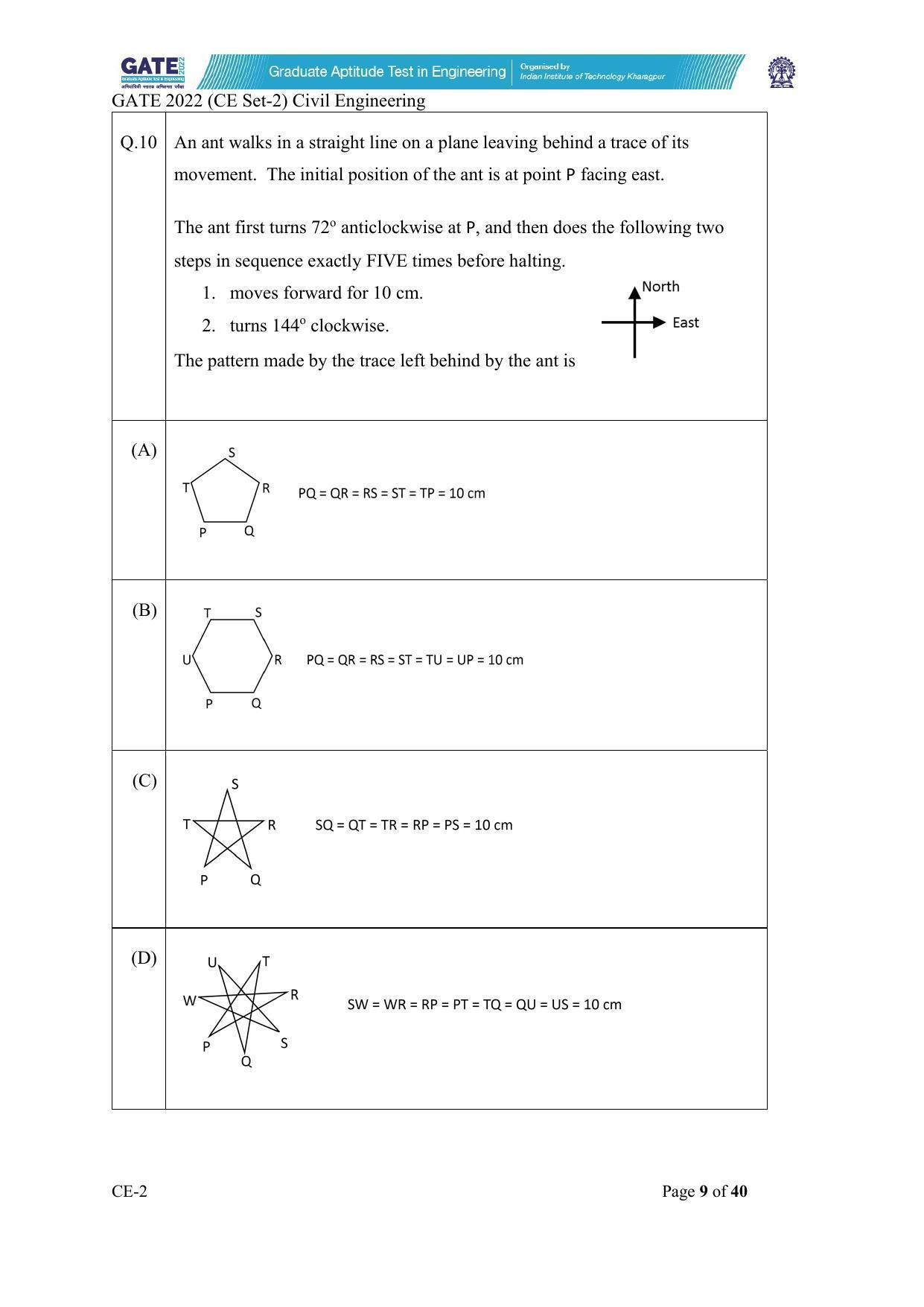 GATE 2022 Civil Engineering (CE-2) (Afternoon) Question Paper - Page 9