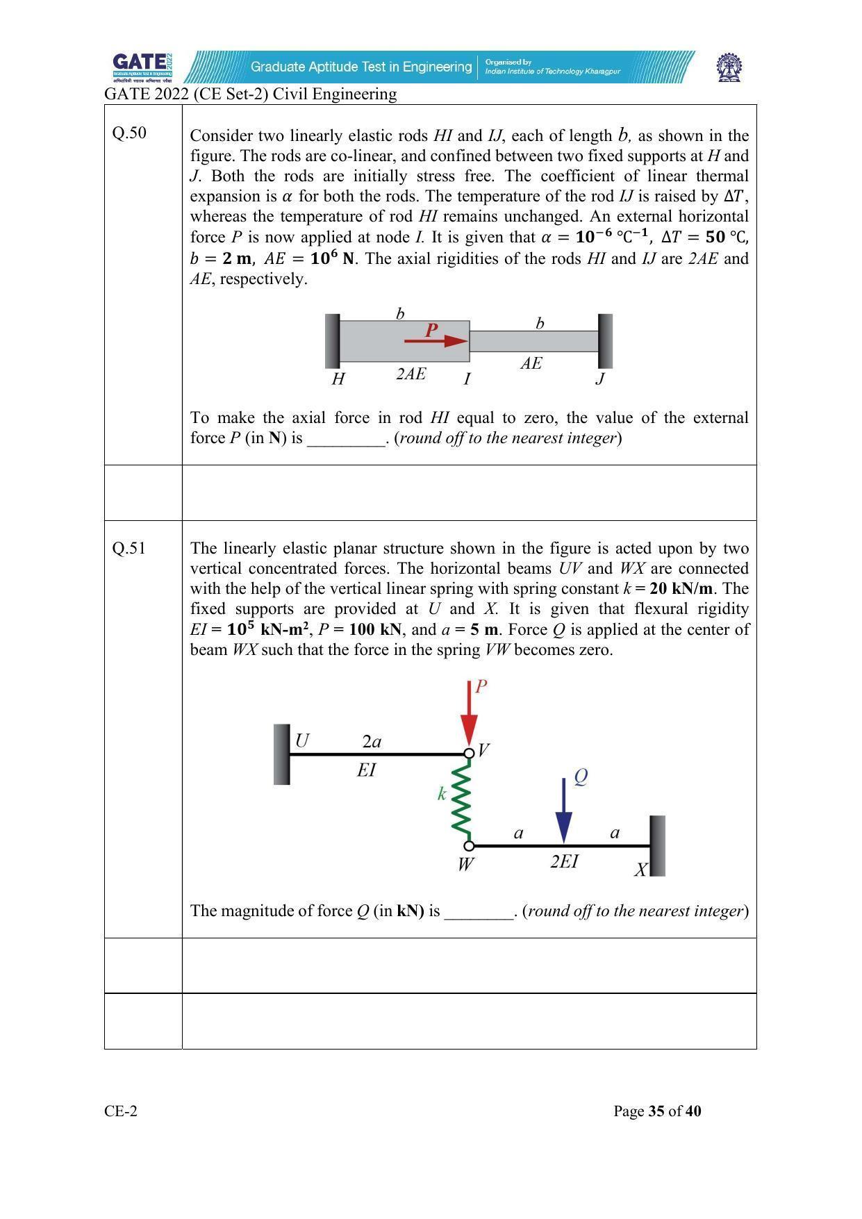 GATE 2022 Civil Engineering (CE-2) (Afternoon) Question Paper - Page 35