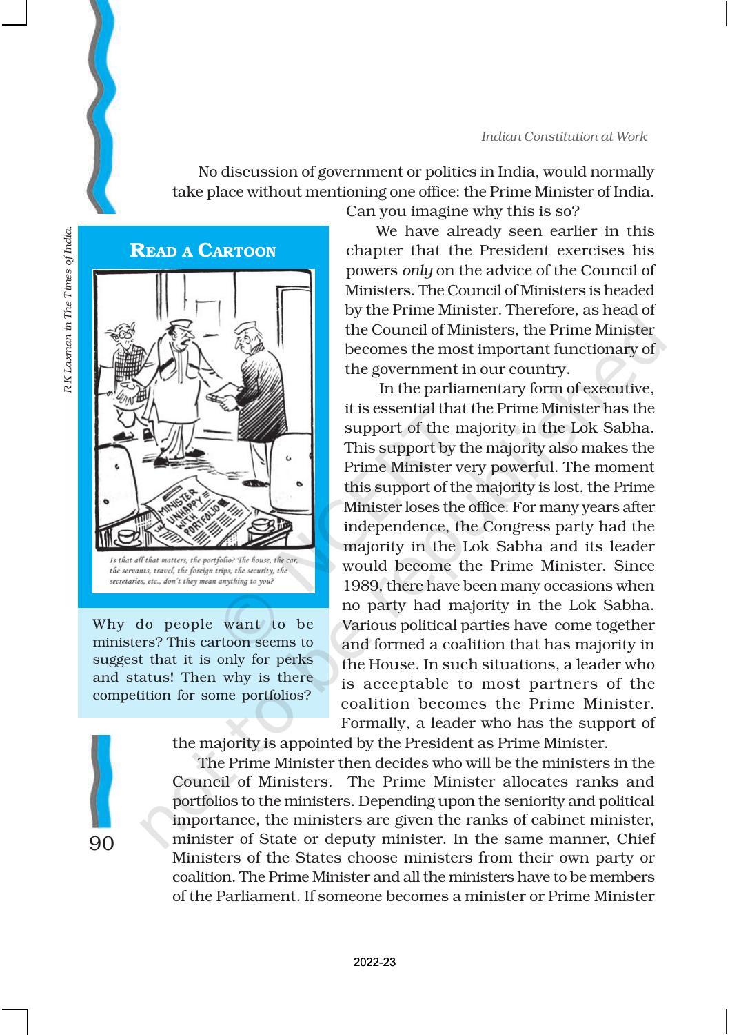 NCERT Book for Class 11 Political Science (Indian Constitution at Work) Chapter 4 Executive - Page 13