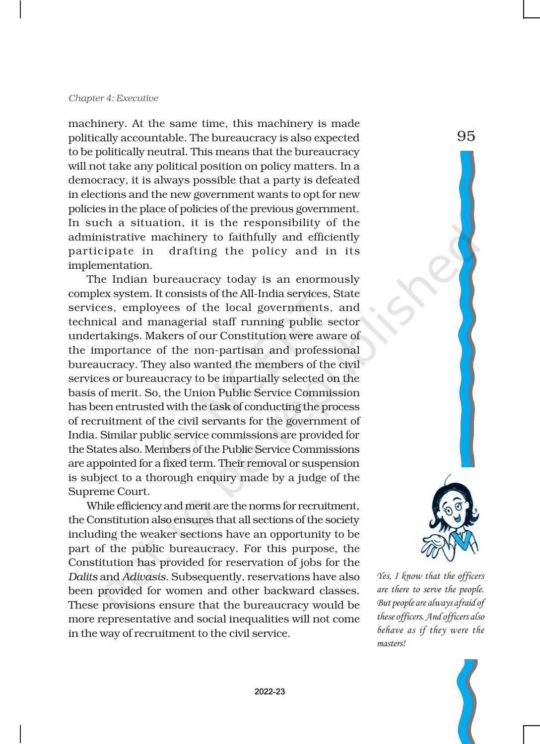 NCERT Book for Class 11 Political Science (Indian Constitution at Work) Chapter 4 Executive - Page 18