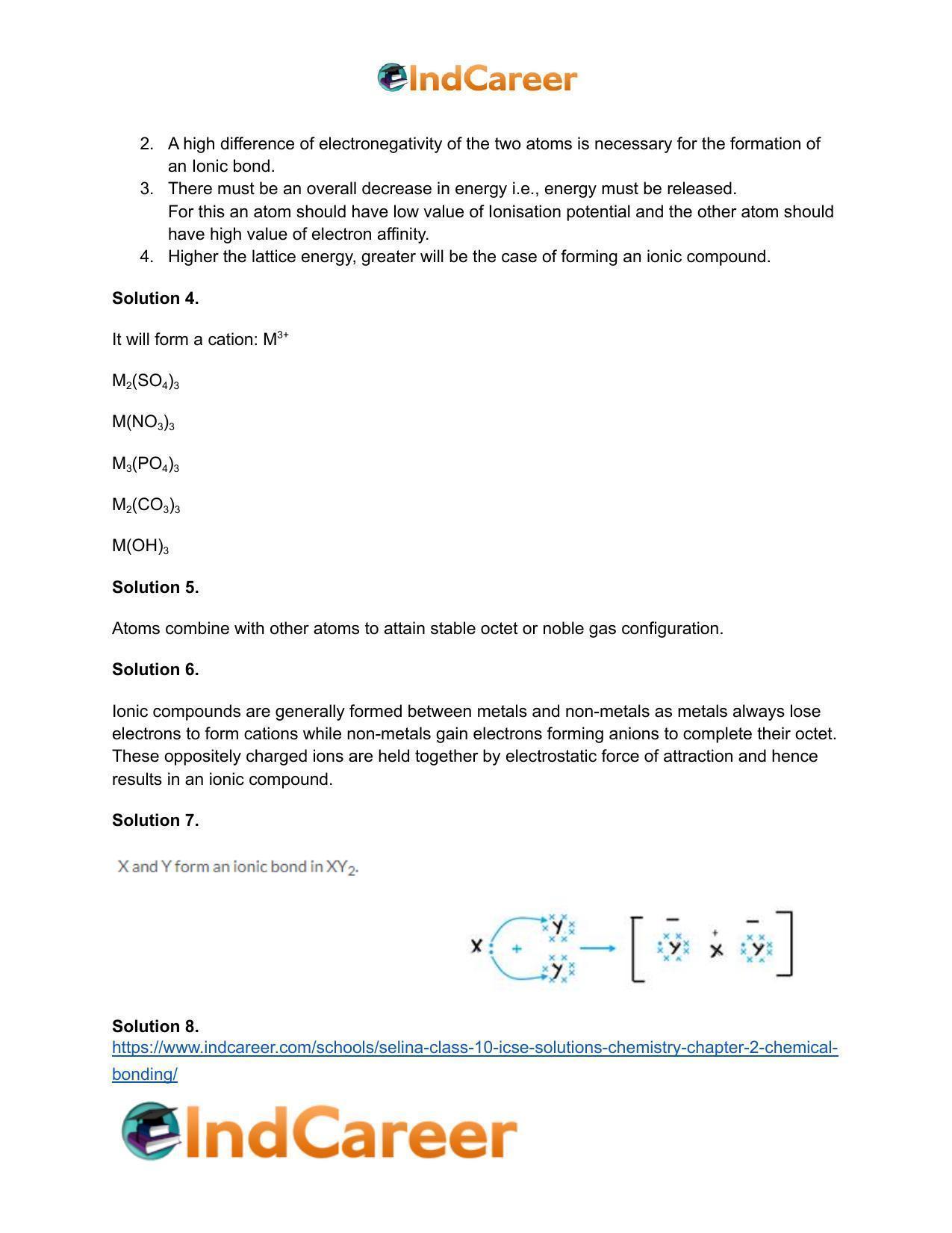 Selina Class 10 Icse Solutions Chemistry Chapter 2 Chemical Bonding Indcareer Docs 0589