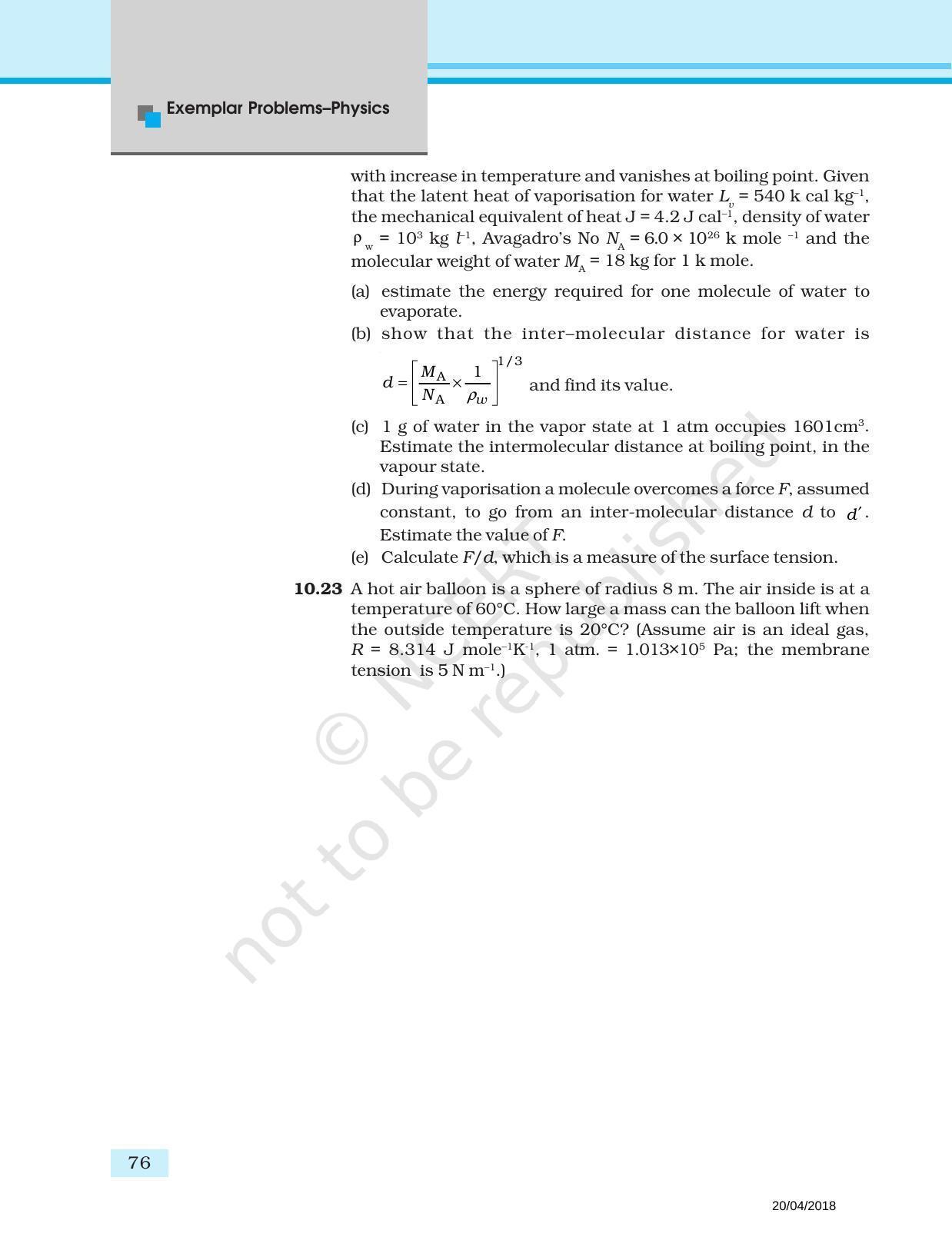 NCERT Exemplar Book for Class 11 Physics: Chapter 9 Mechanical Properties of Fluids - Page 5