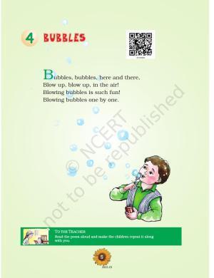 NCERT Book for Class 1 English (Raindrop):Unit 4-Bubbles