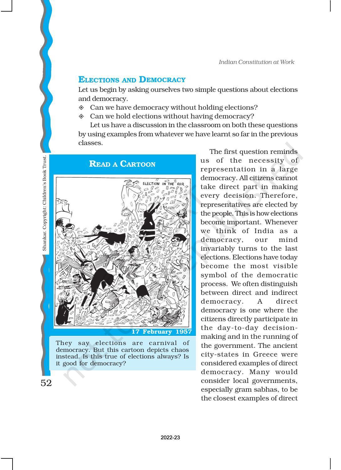 NCERT Book for Class 11 Political Science (Indian Constitution at Work) Chapter 3 Election and Representation - Page 2