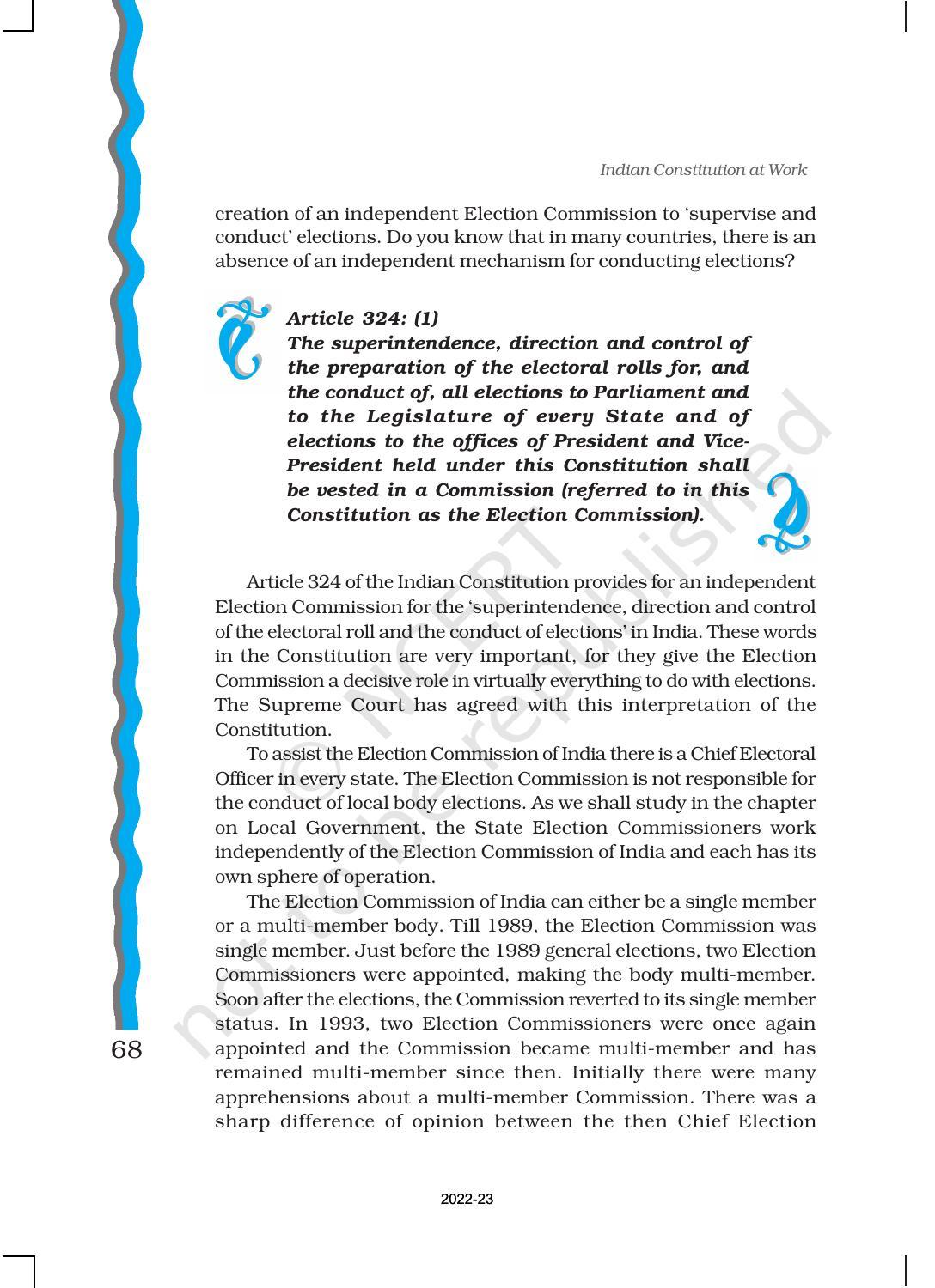 NCERT Book for Class 11 Political Science (Indian Constitution at Work) Chapter 3 Election and Representation - Page 18