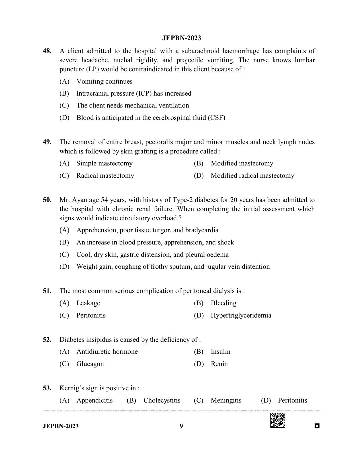 WBJEE JEPBN 2023 Question Paper - Page 9