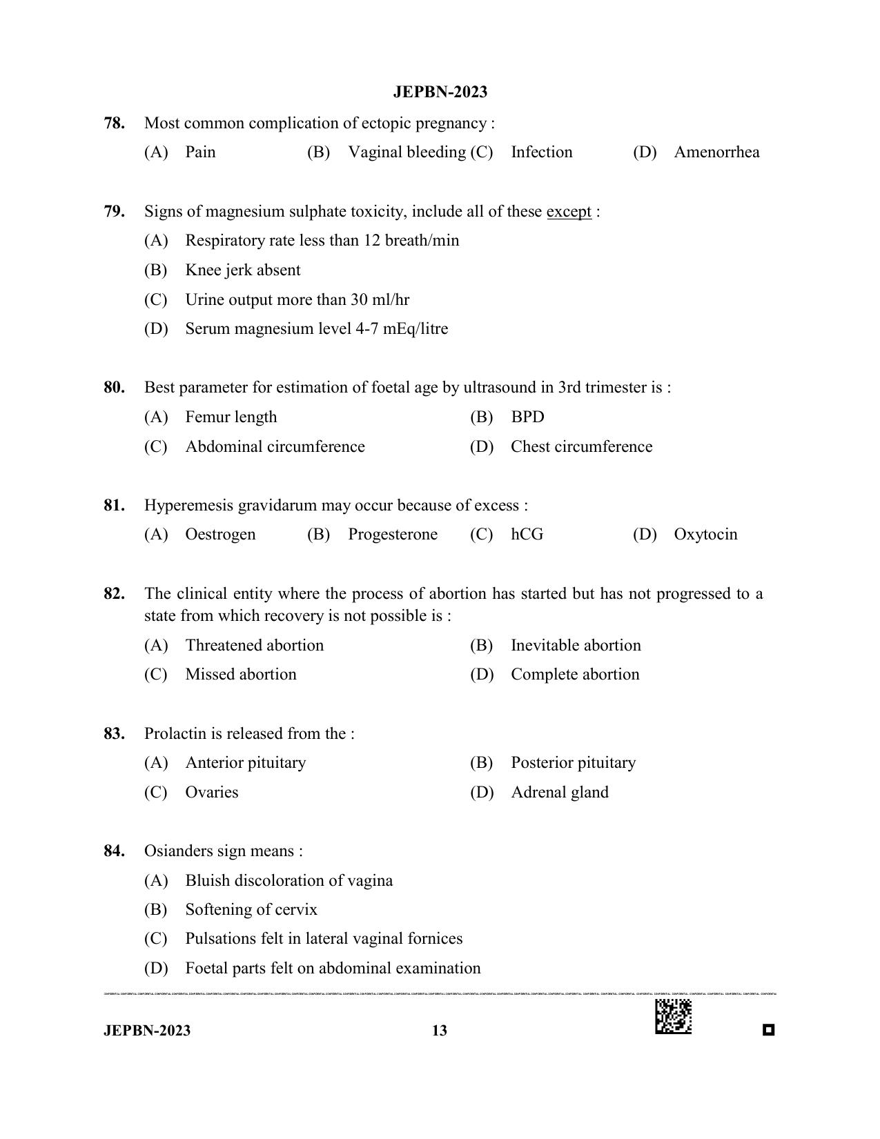 WBJEE JEPBN 2023 Question Paper - Page 13