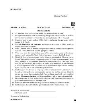 WBJEE JEPBN 2023 Question Paper