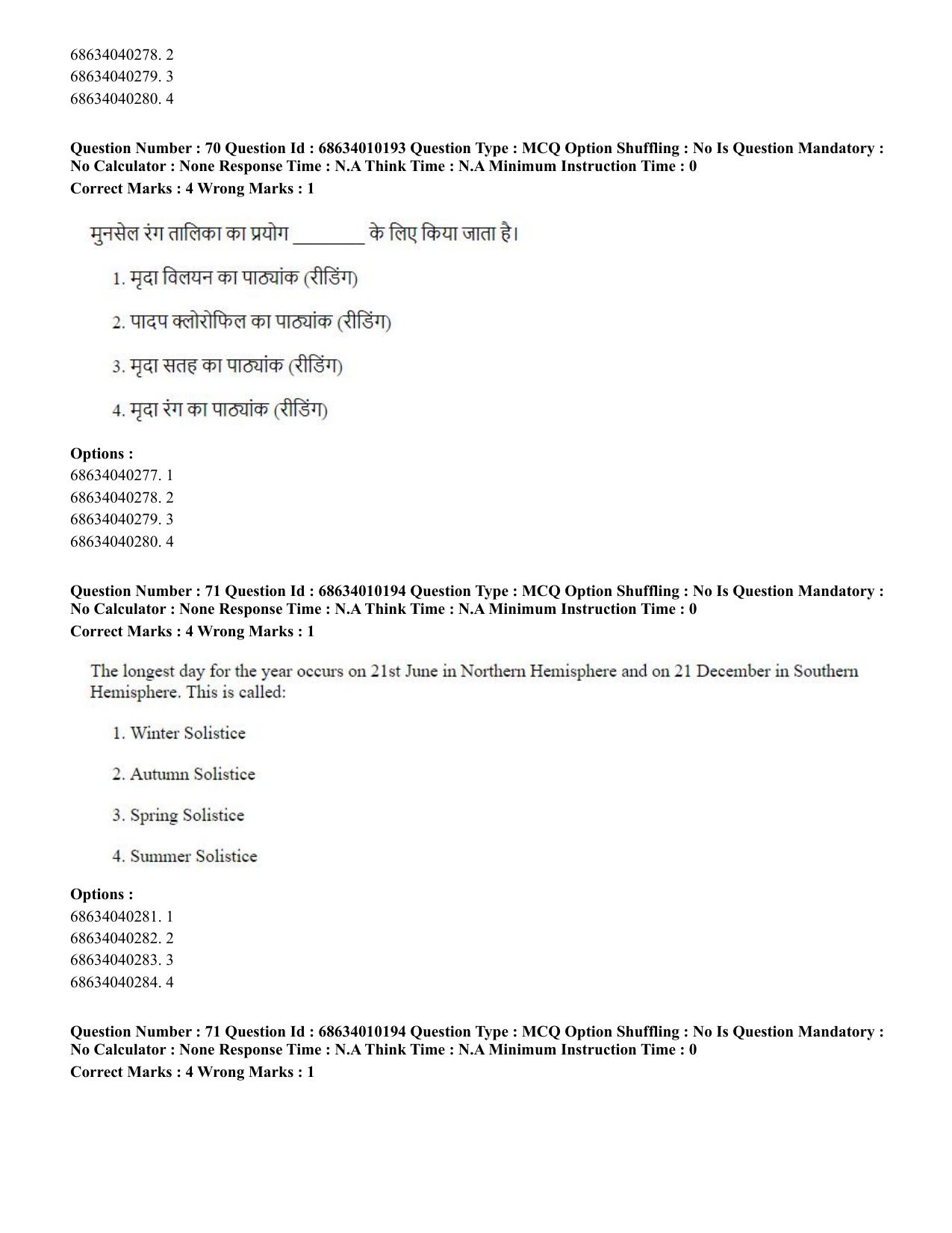 CUET PG 2023: COQP01 – Agri-Business Management (Hindi)-Shift 1 (09-06-2023) Question Paper - Page 70